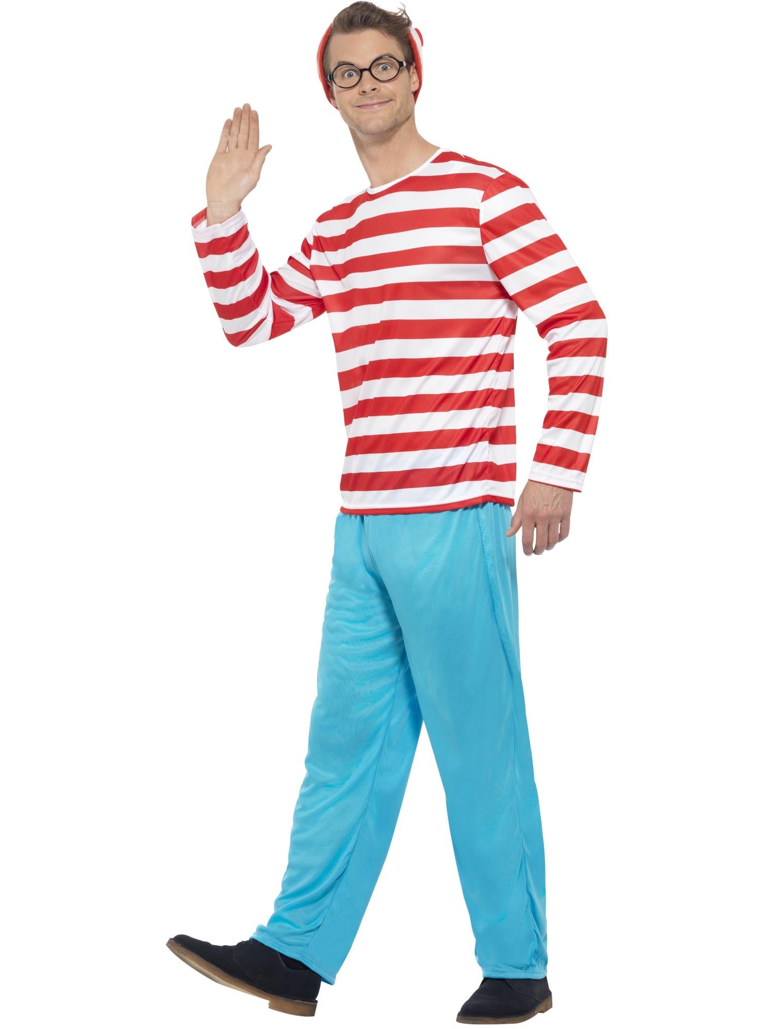 smiffys-fever-wo-ist-wally-kost-m-herren-rot-wei-s image 4