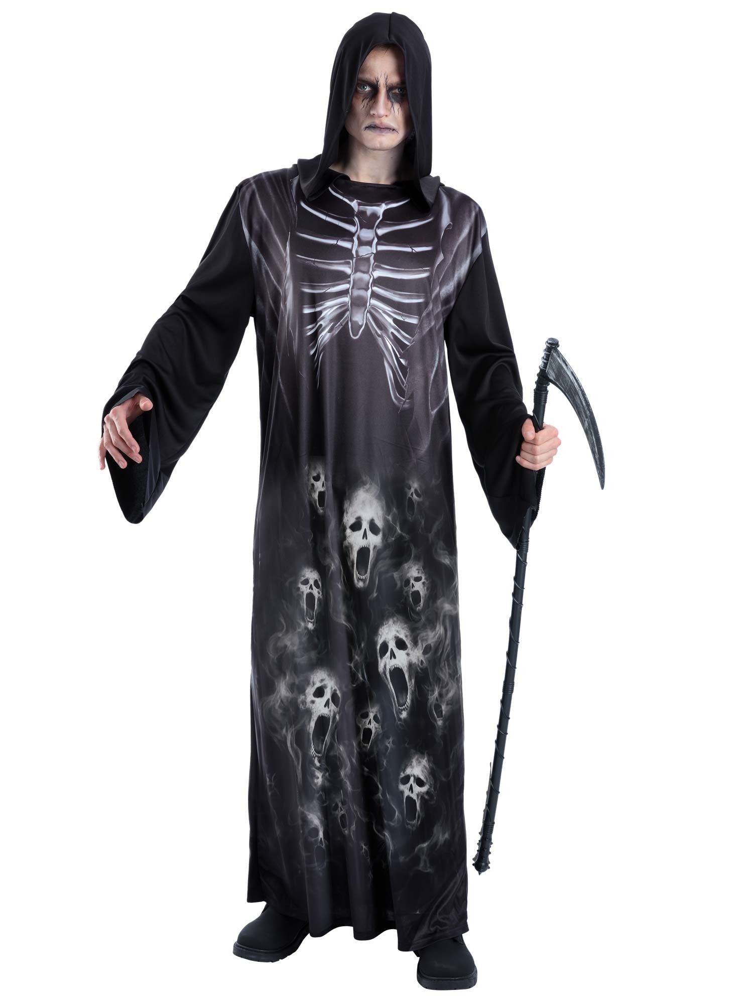 smiffys-fever-screaming-reaper-kost-m-herren-schwarz-mit-sense image 1