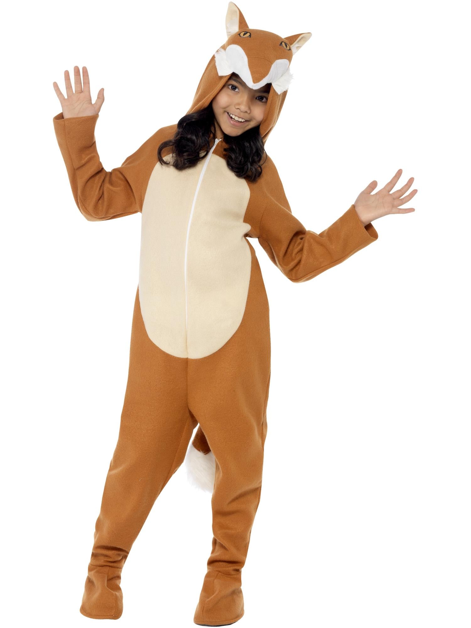 smiffys-fever-fuchs-kost-m-kinder-orange-overall-kapuze image 1