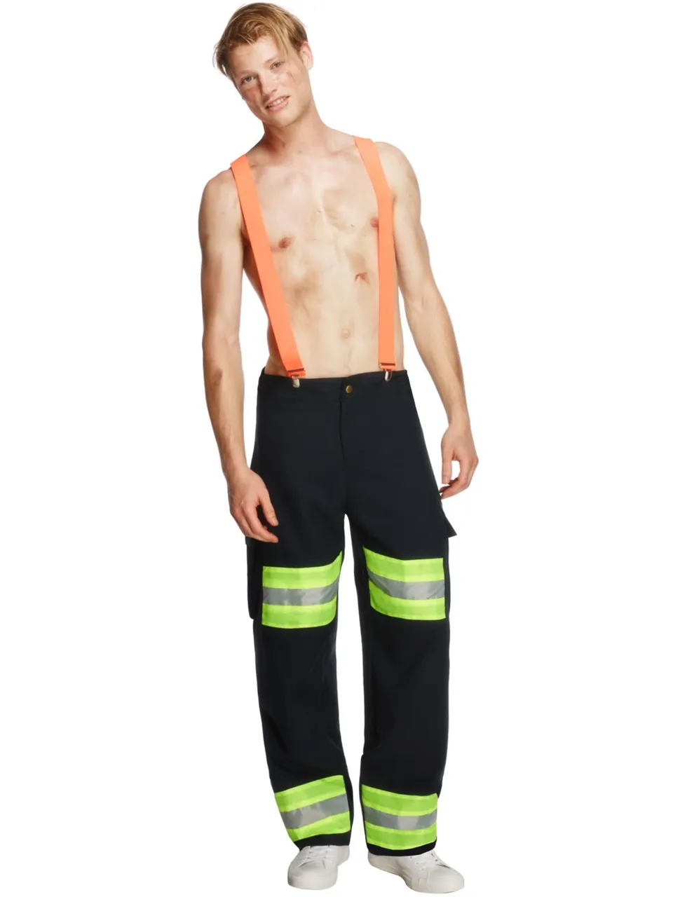 smiffys-fever-feuerwehrmann-kost-m-herren-schwarz-orange image 1