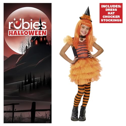 rubie-s-deluxe-glamour-hexenkost-m-m-dchen-orange-mit-hut-2 image 7