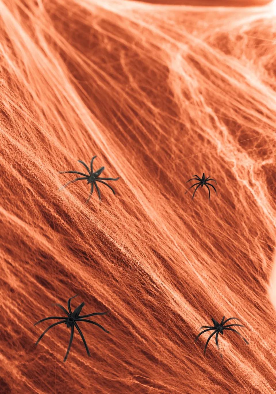 rubies-spinnennetz-orange-60g-halloween-deko-4-spinnen image 1