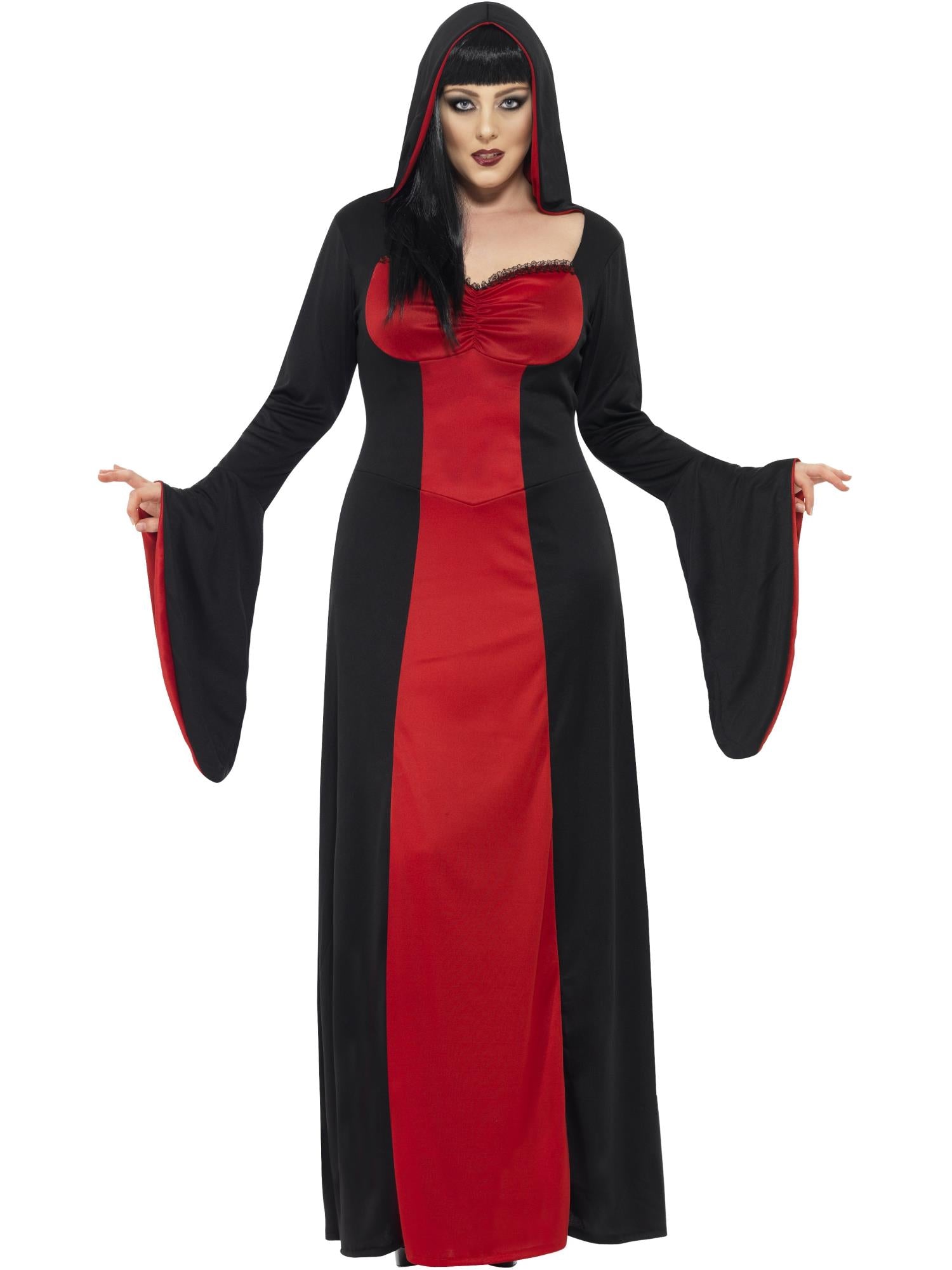 smiffys-fever-dark-temptress-kost-m-kleid-rot-schwarz-gr-l image 1