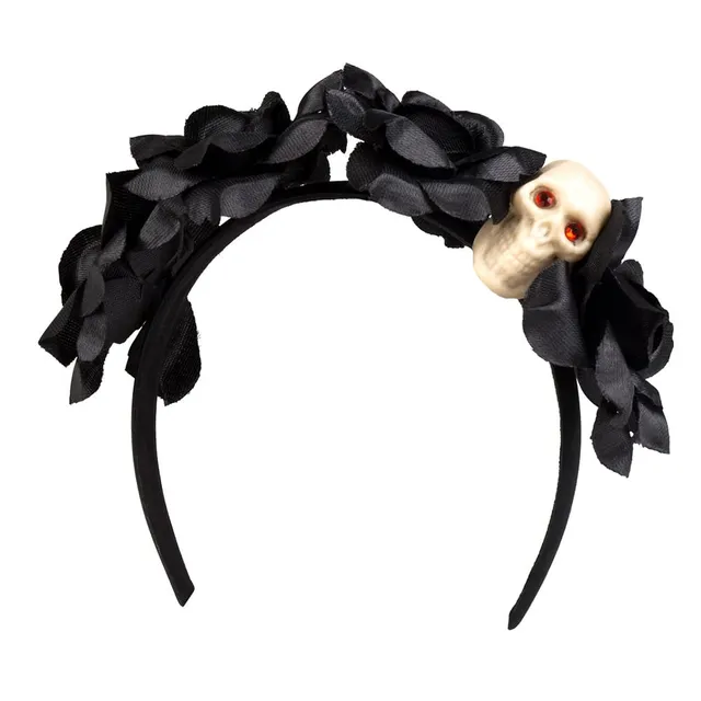 boland-headwear-la-muerte-haarreif-diadem-schwarz-totenkopf image 1