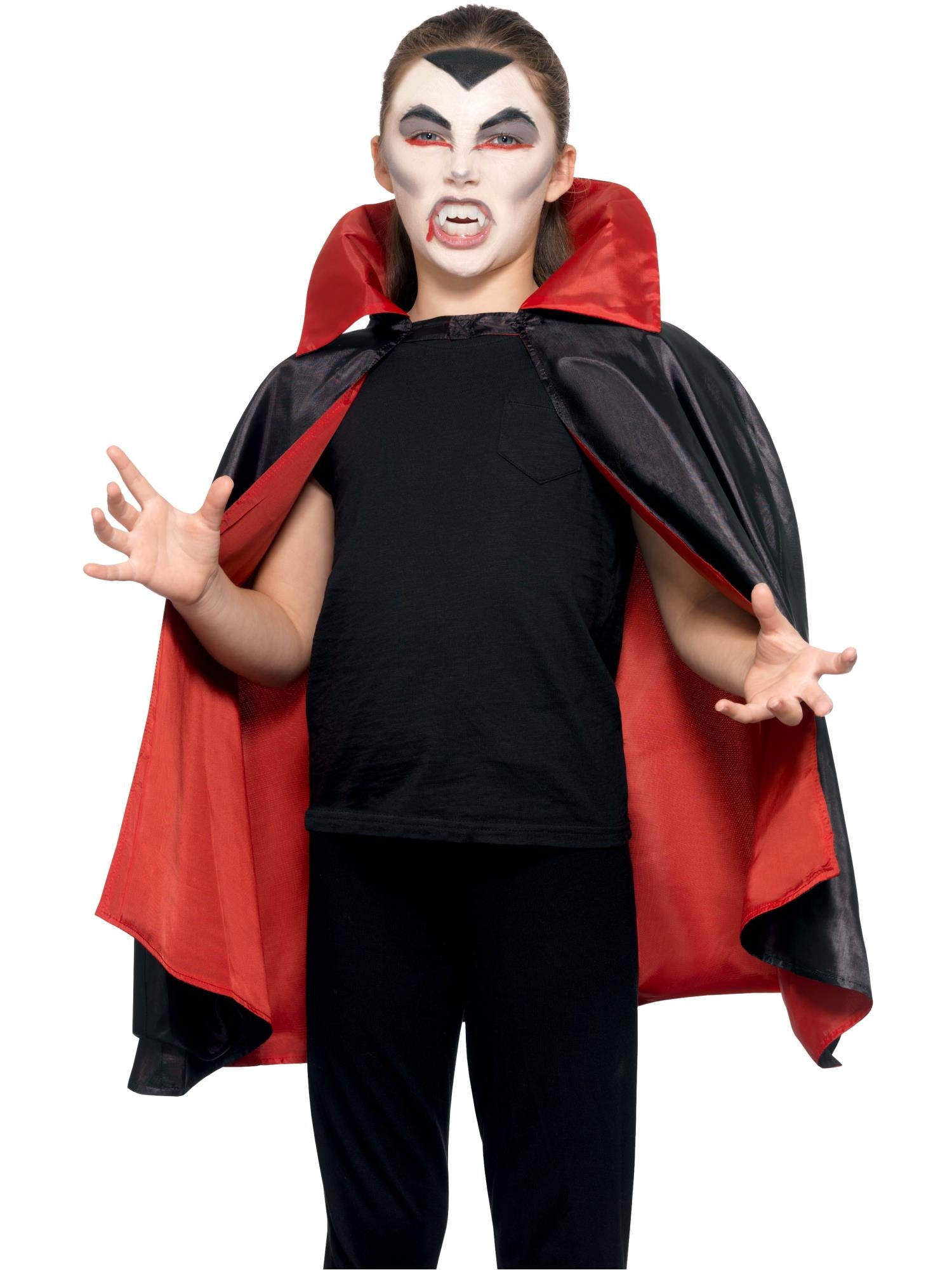 smiffys-fever-vampir-cape-kinder-schwarz-rot-wende-umhang image 3