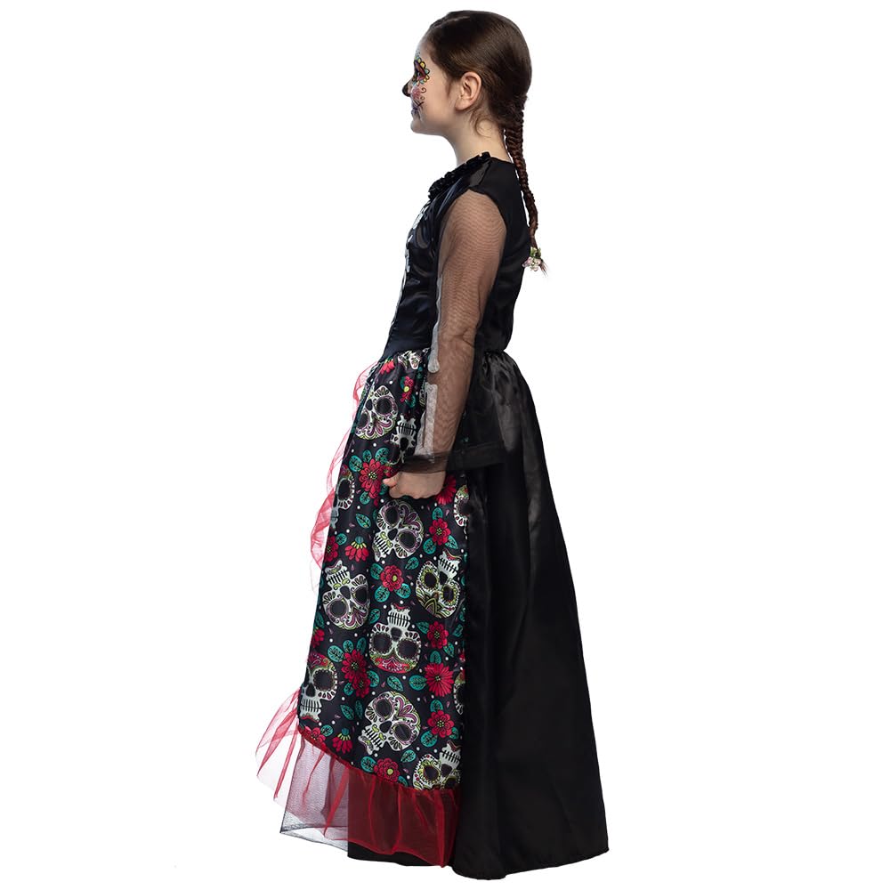 boland-totenkopf-kinderkost-m-4-6-jahre-skelett-kleid-schwarz image 2