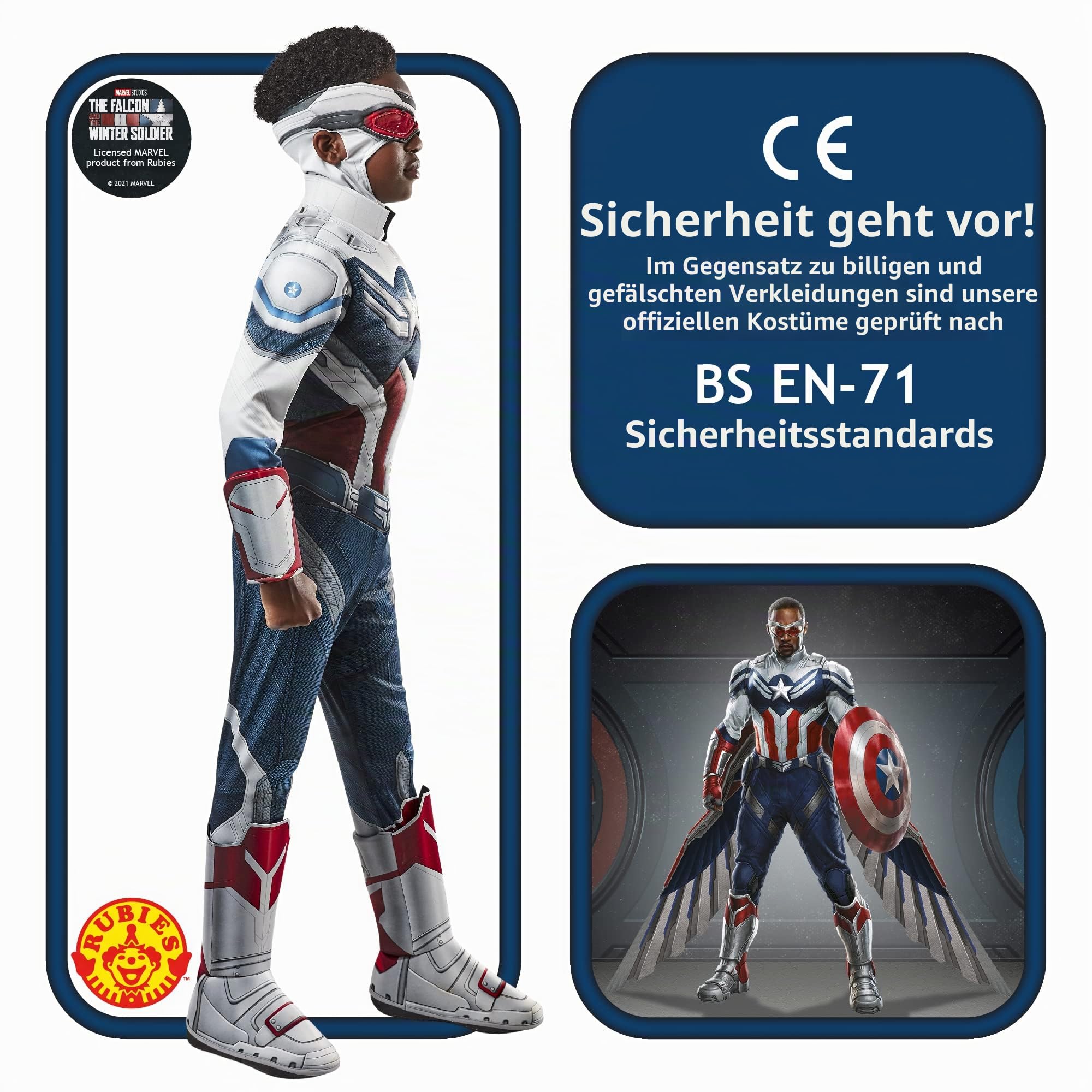 rubie-s-deluxe-captain-america-kinderkost-m-3-4-jahre-marvel image 3