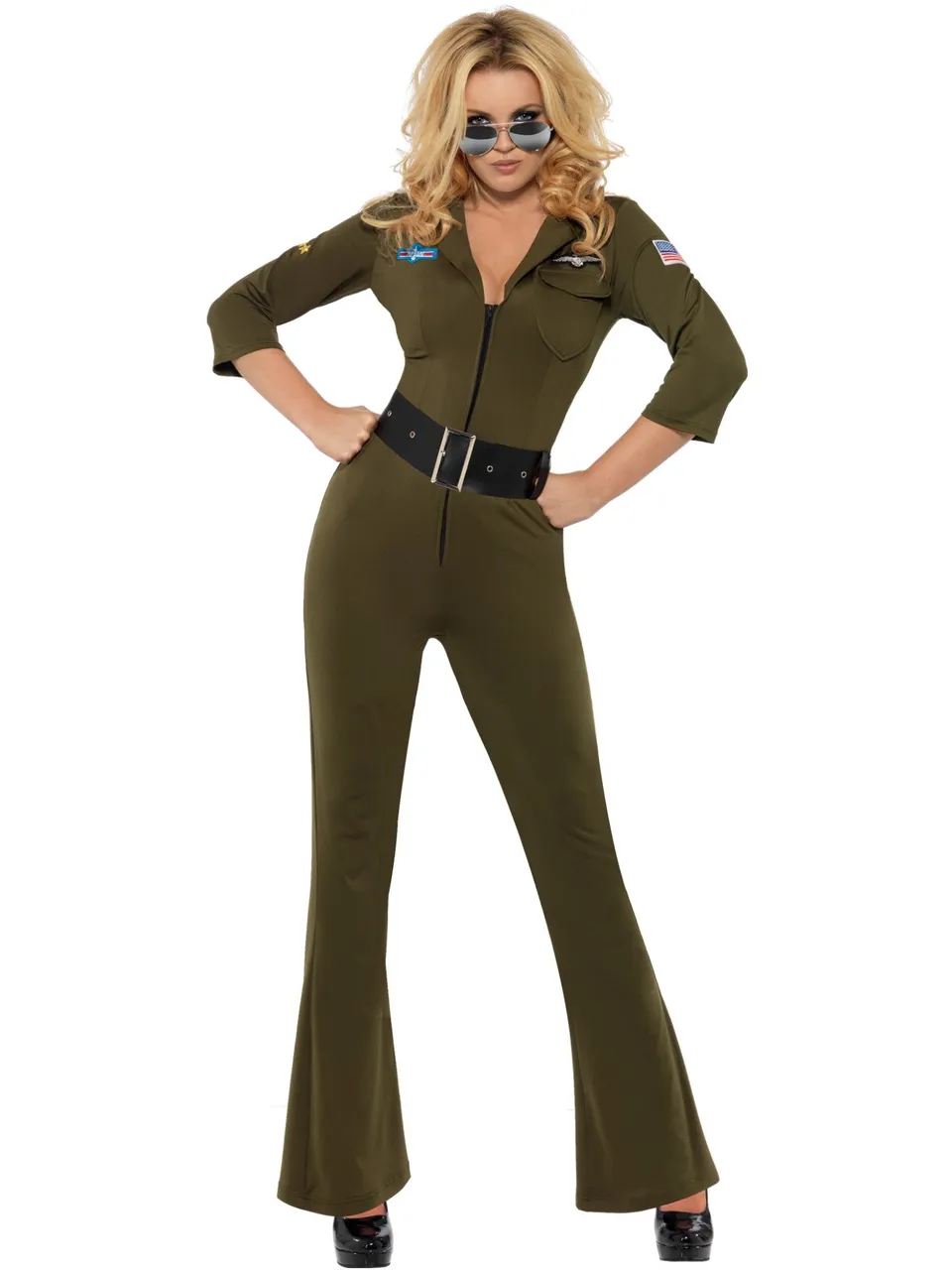 smiffys-fever-top-gun-aviator-kost-m-damen-gr-n-s image 1