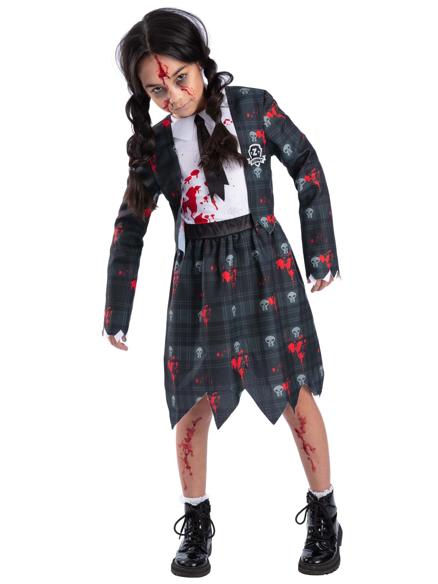smiffys-fever-ghoul-schulm-dchen-kost-m-kinder-gr-n-4-12-jahre image 2