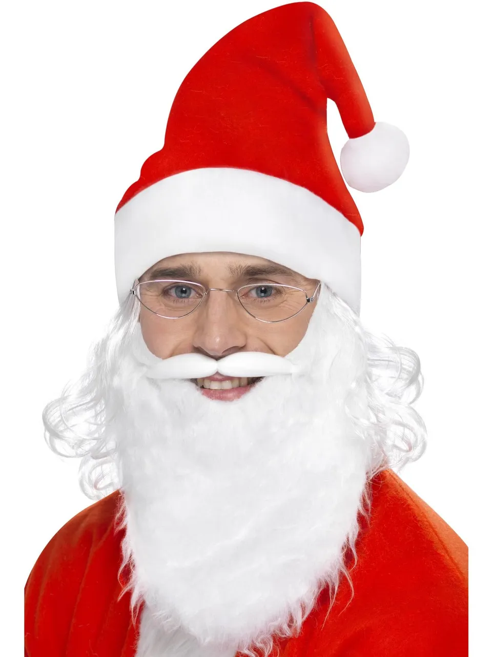 smiffys-fever-santa-kost-mset-rot-wei-mit-bart-und-m-tze image 1