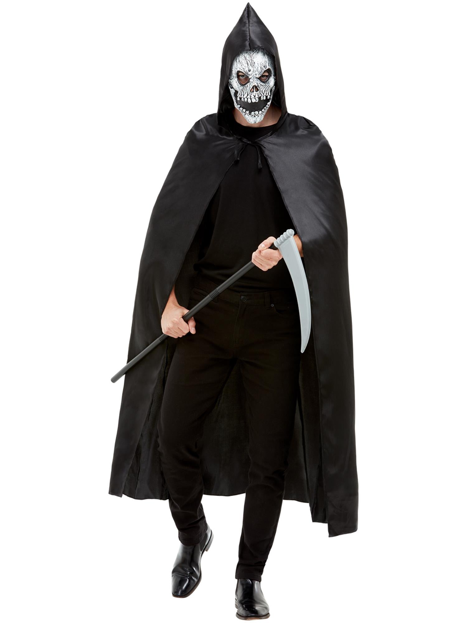 smiffys-fever-grim-reaper-kit-kost-mset-schwarz-3-teilig image 1