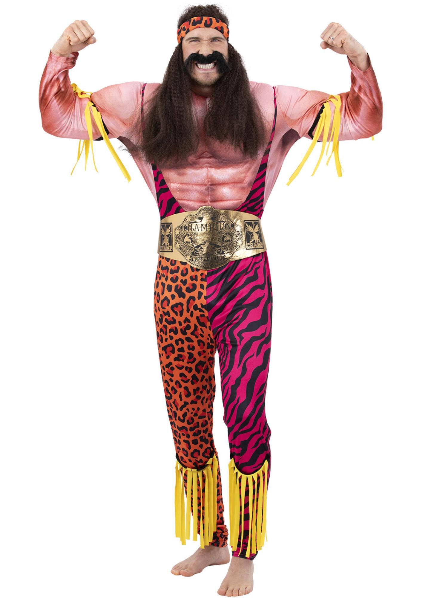 smiffys-fever-wrestler-kost-m-herren-muskel-overall-m-bunt image 1