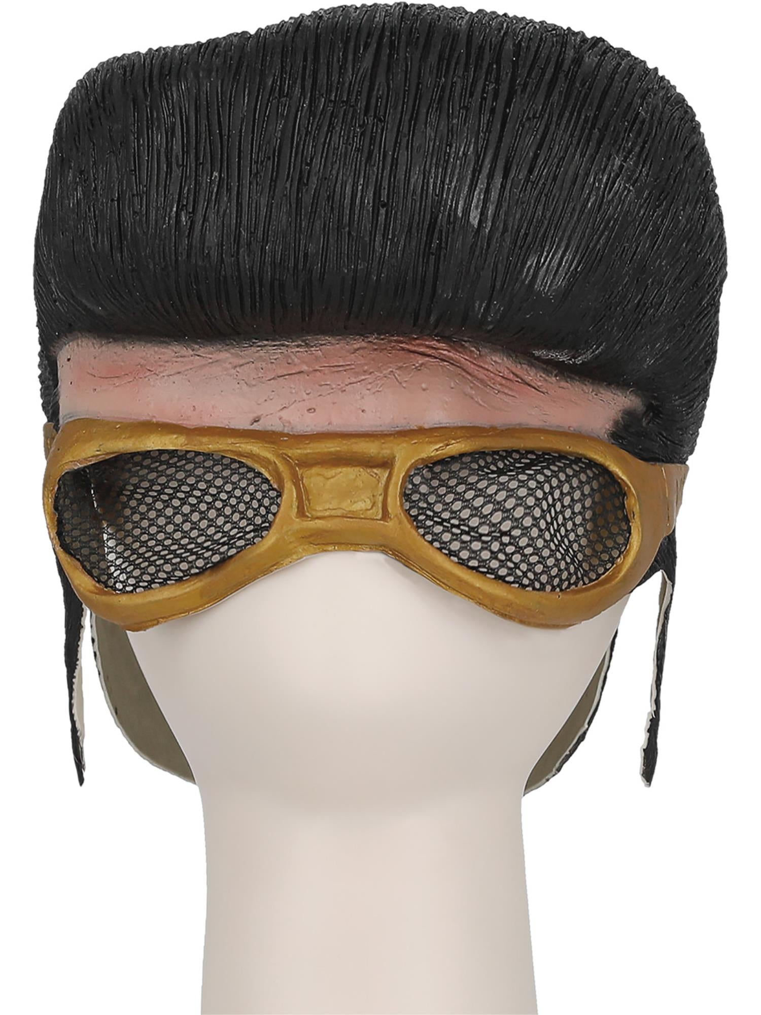 smiffys-fever-elvis-maske-mit-haaren-und-gold-brille-schwarz image 4