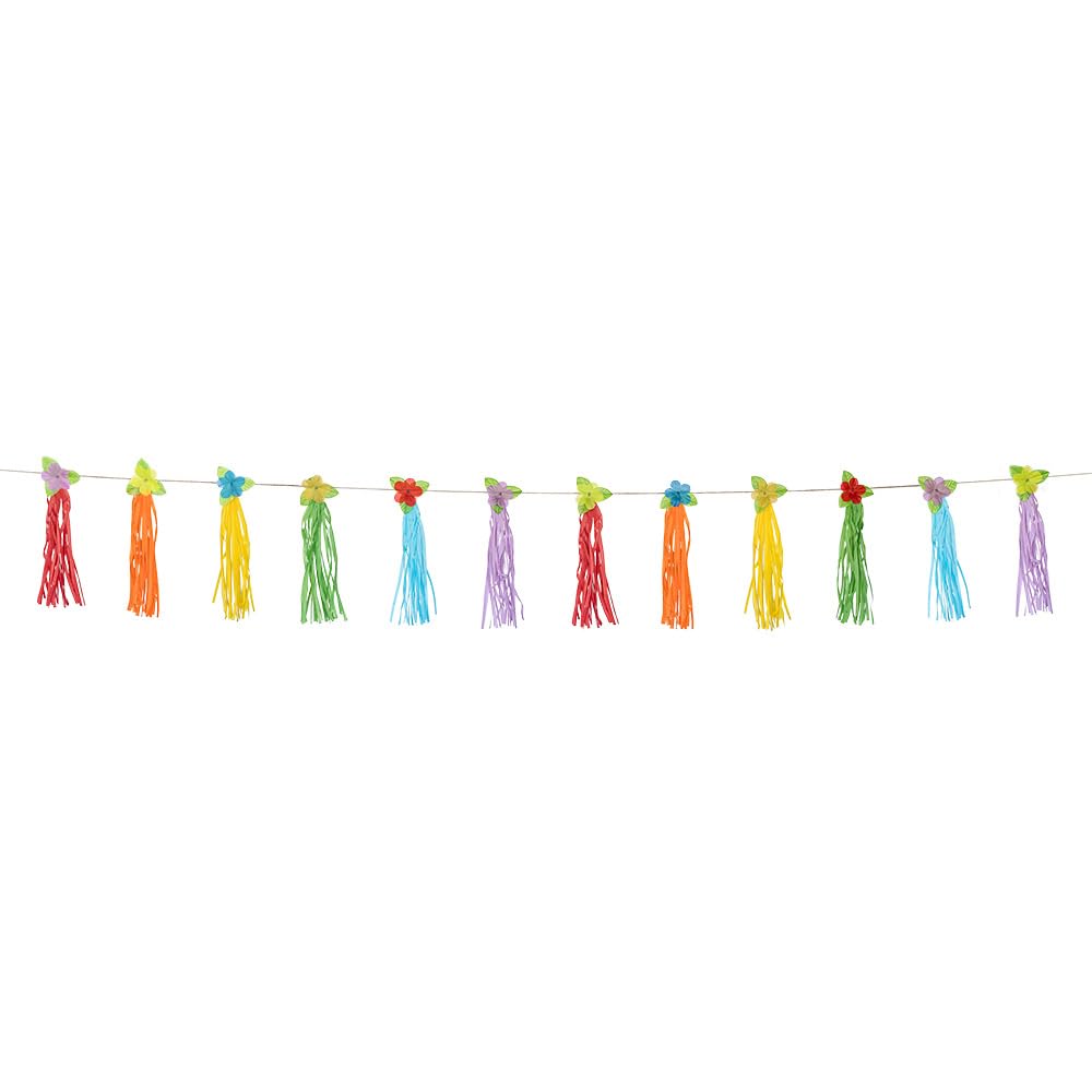 boland-hawaii-girlande-papier-300-cm-quasten-blumen image 2