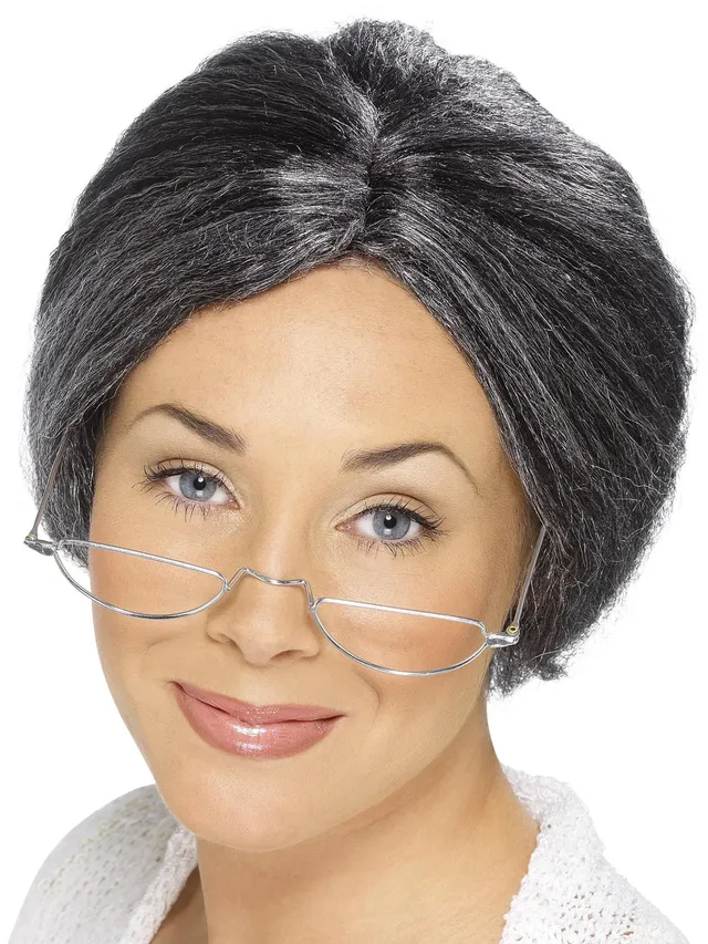 smiffys-fever-granny-bun-per-cke-grau-dutt-oma image 1