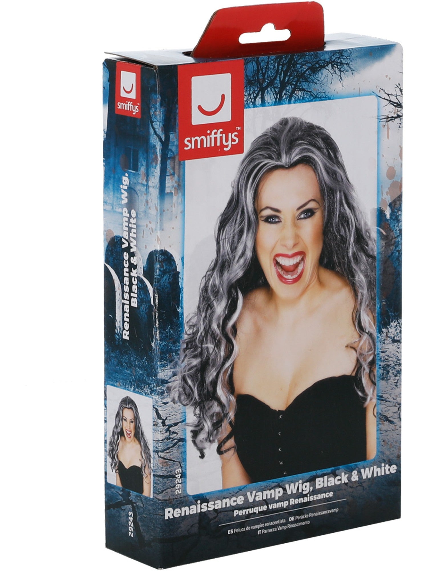 smiffys-fever-renaissance-vamp-per-cke-schwarz-wei-lang image 4