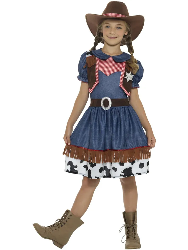 smiffys-fever-texan-cowgirl-kost-m-blau-mit-hut-kinder image 1