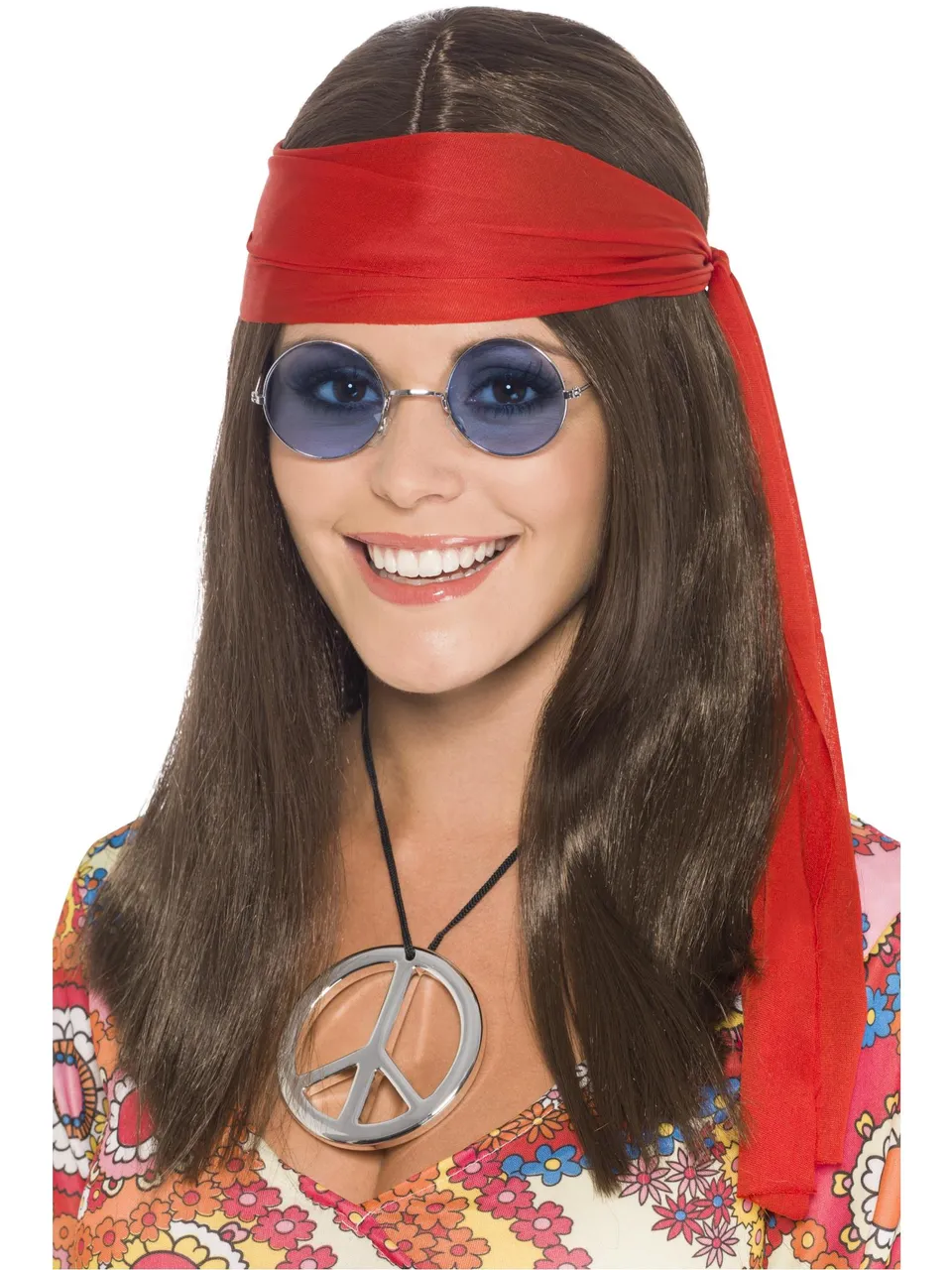 smiffys-fever-hippy-chick-kit-60er-per-cke-braun-damen image 1