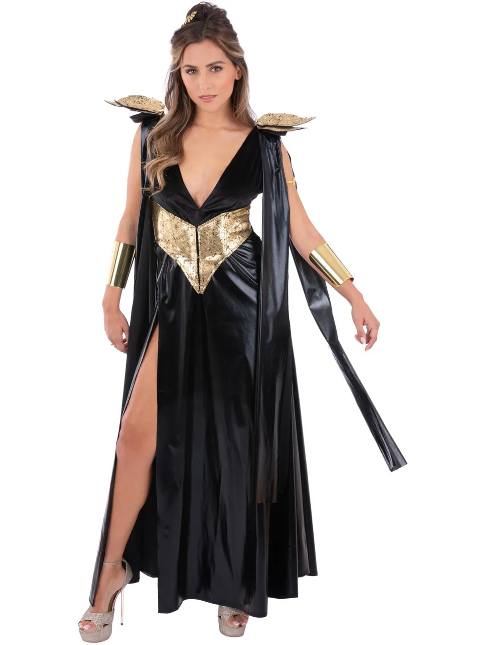 smiffys-fever-evil-queen-kost-m-damen-m-schwarz-gold image 1