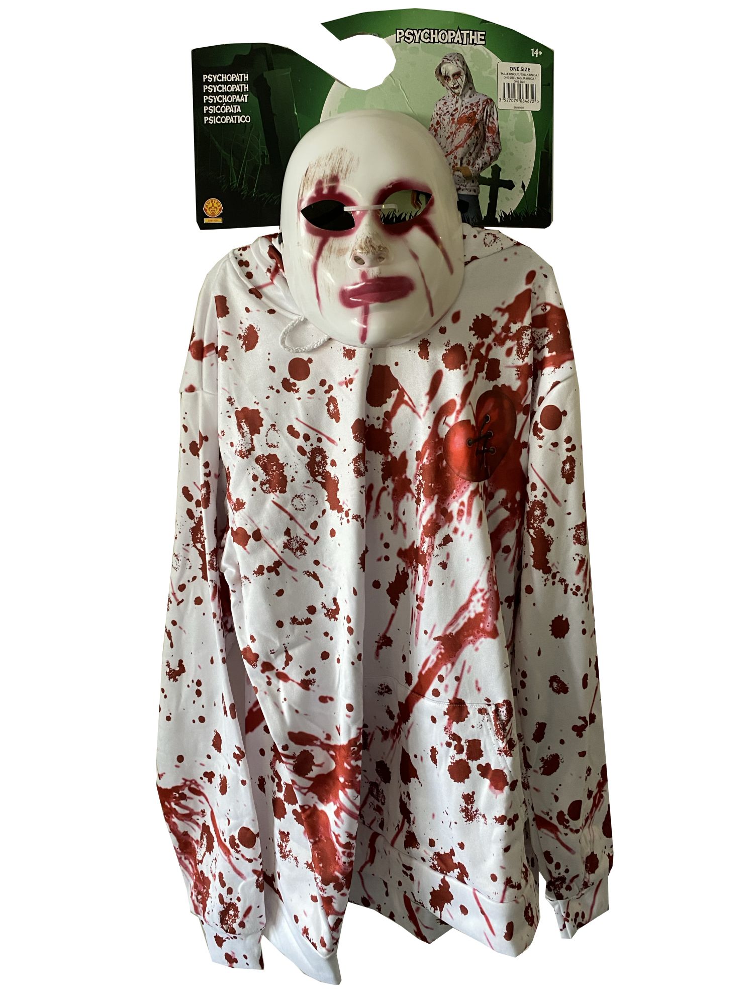 rubies-psycho-killer-set-erwachsene-hoodie-maske-blutig image 2