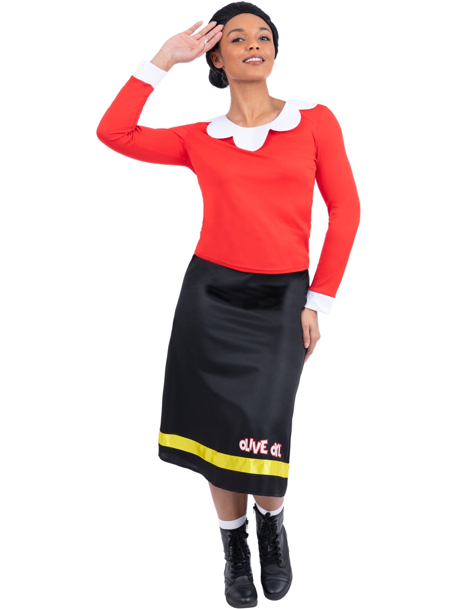 smiffys-fever-popeye-olive-oyl-kost-m-damen-mit-per-cke image 1