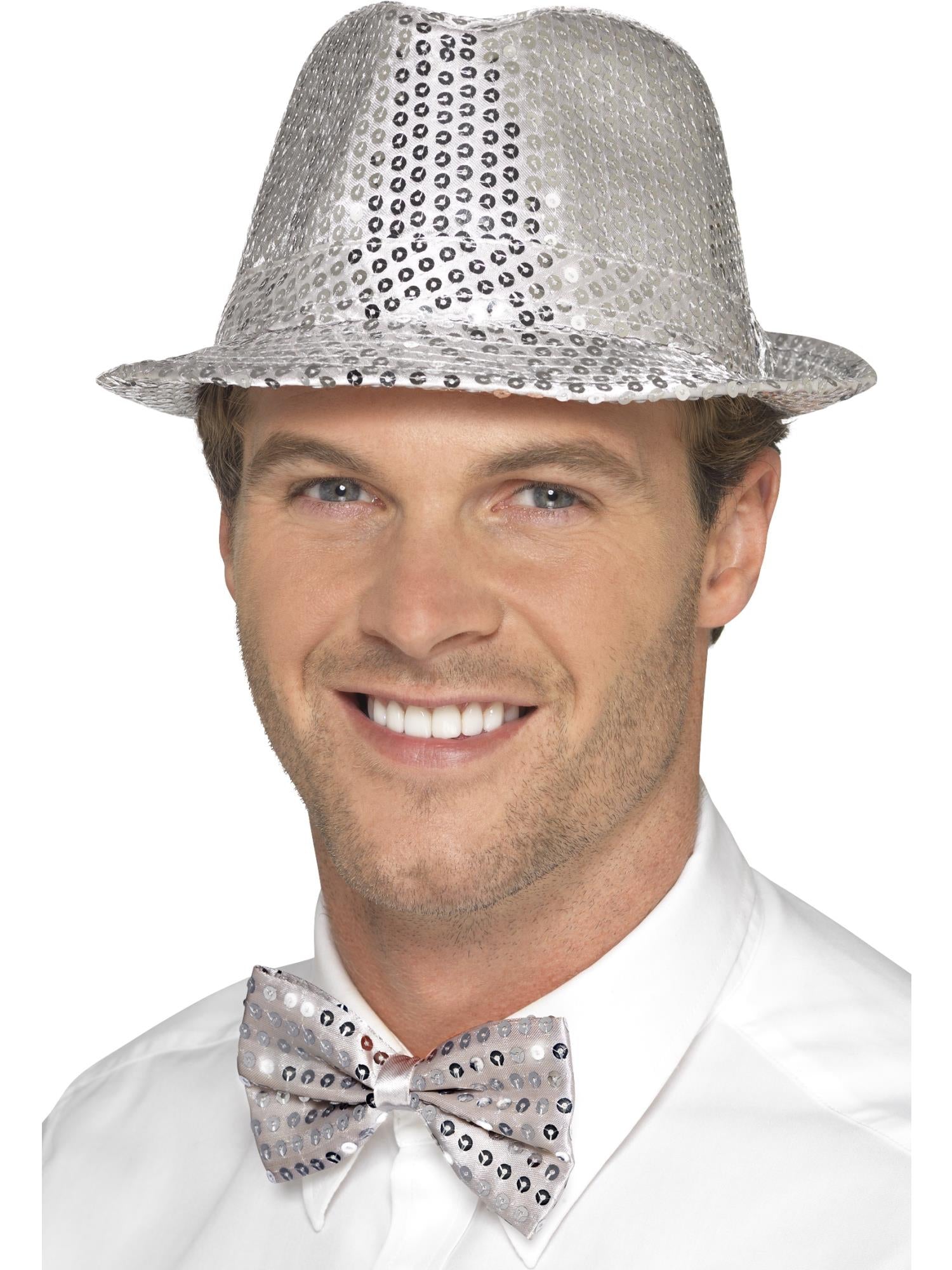 smiffys-fever-pailletten-trilby-hut-silber-einheitsgr-e image 2
