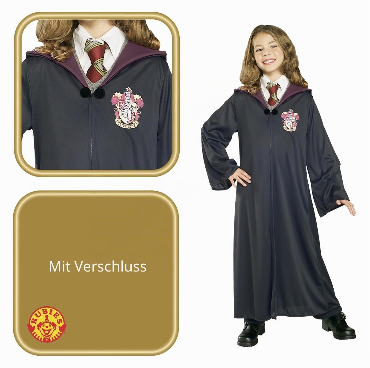 rubie-s-deluxe-hermine-tunika-kost-m-m-bunt-gryffindor-emblem image 3