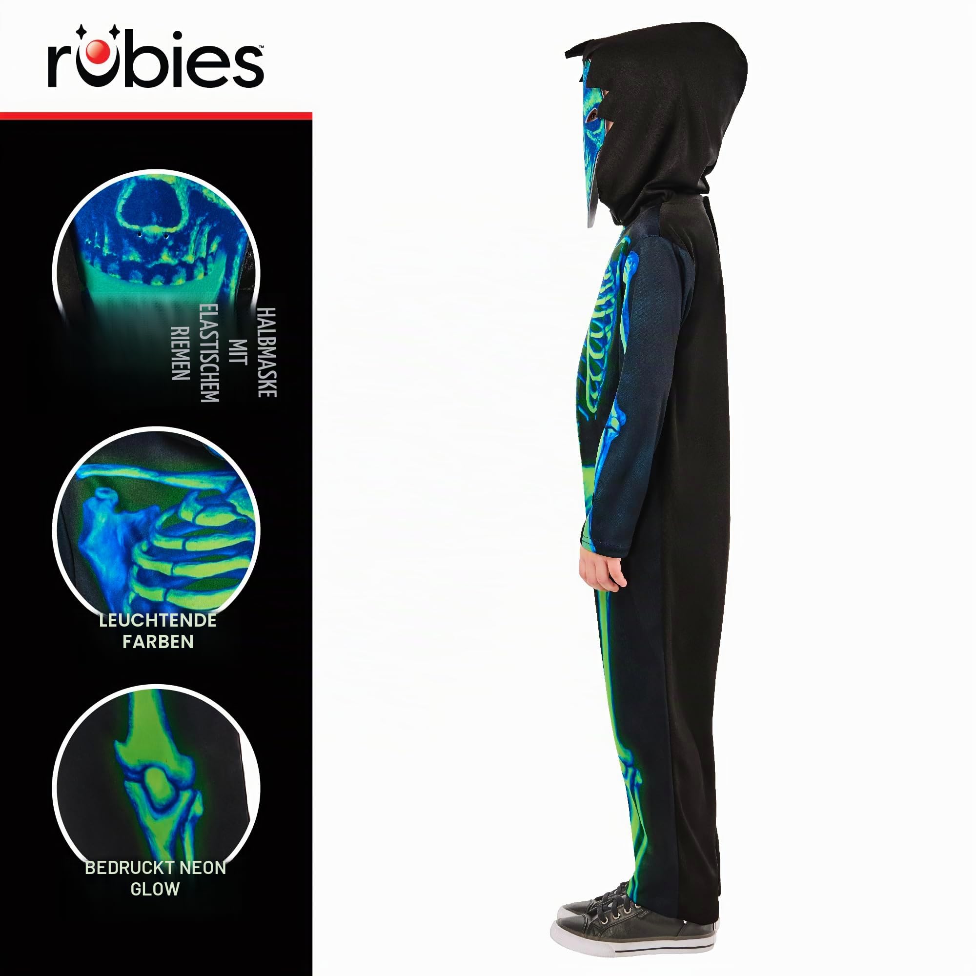 rubie-s-deluxe-skeleton-kinderkost-m-neon-gr-n-5-6-jahre image 3