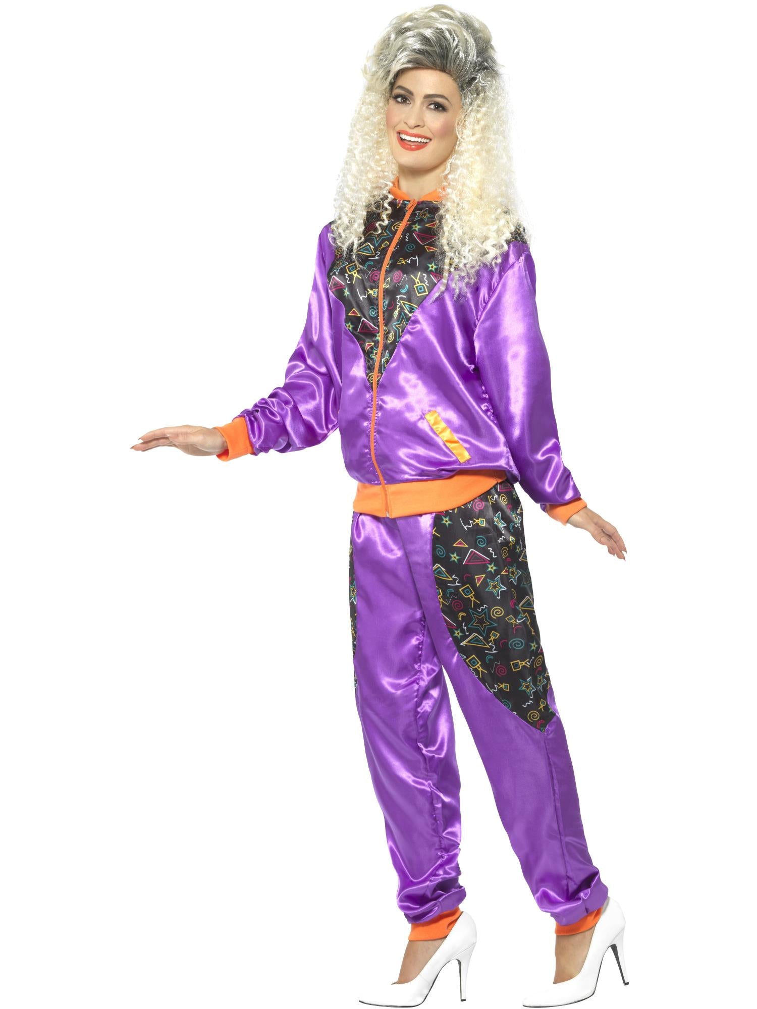 smiffys-fever-80er-trainingsanzug-kost-m-damen-lila-s image 3