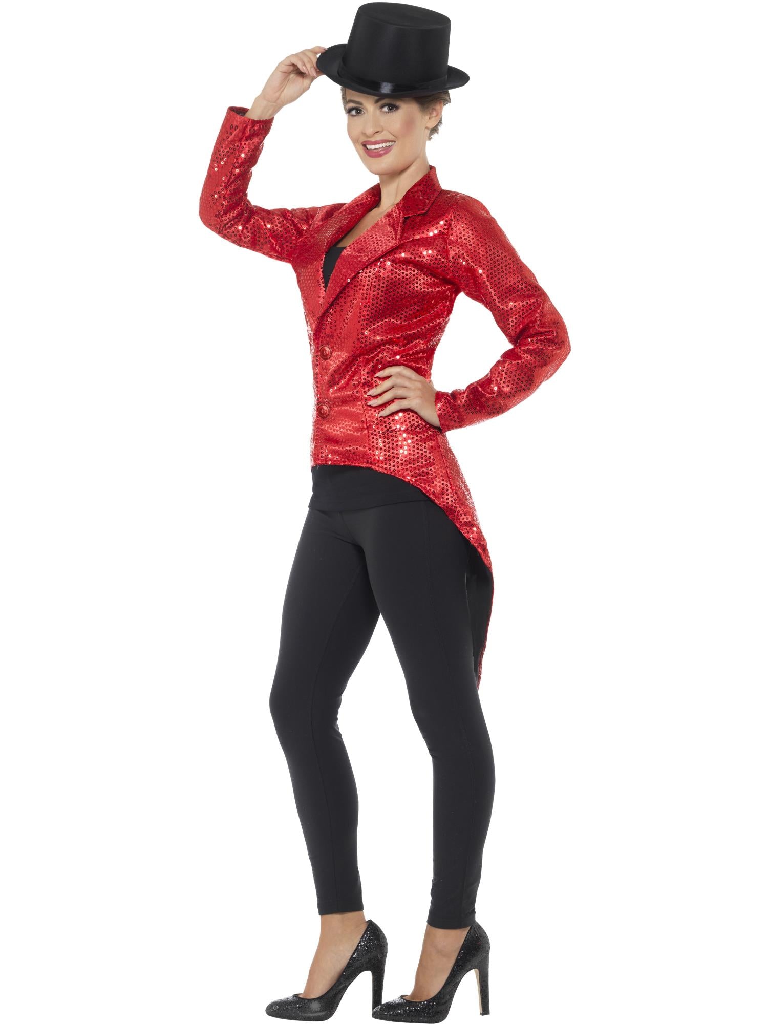 smiffys-fever-pailletten-frack-jacke-rot-s-damen image 3