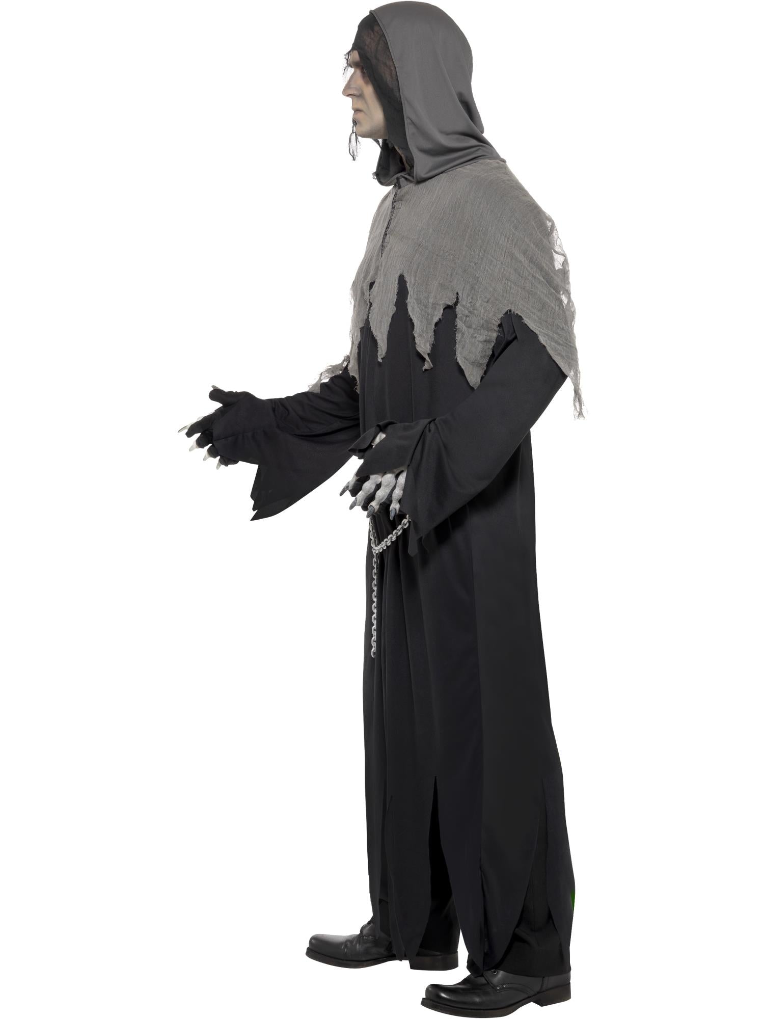 smiffys-fever-sensenmann-kost-m-schwarz-robe-kette-herren image 3