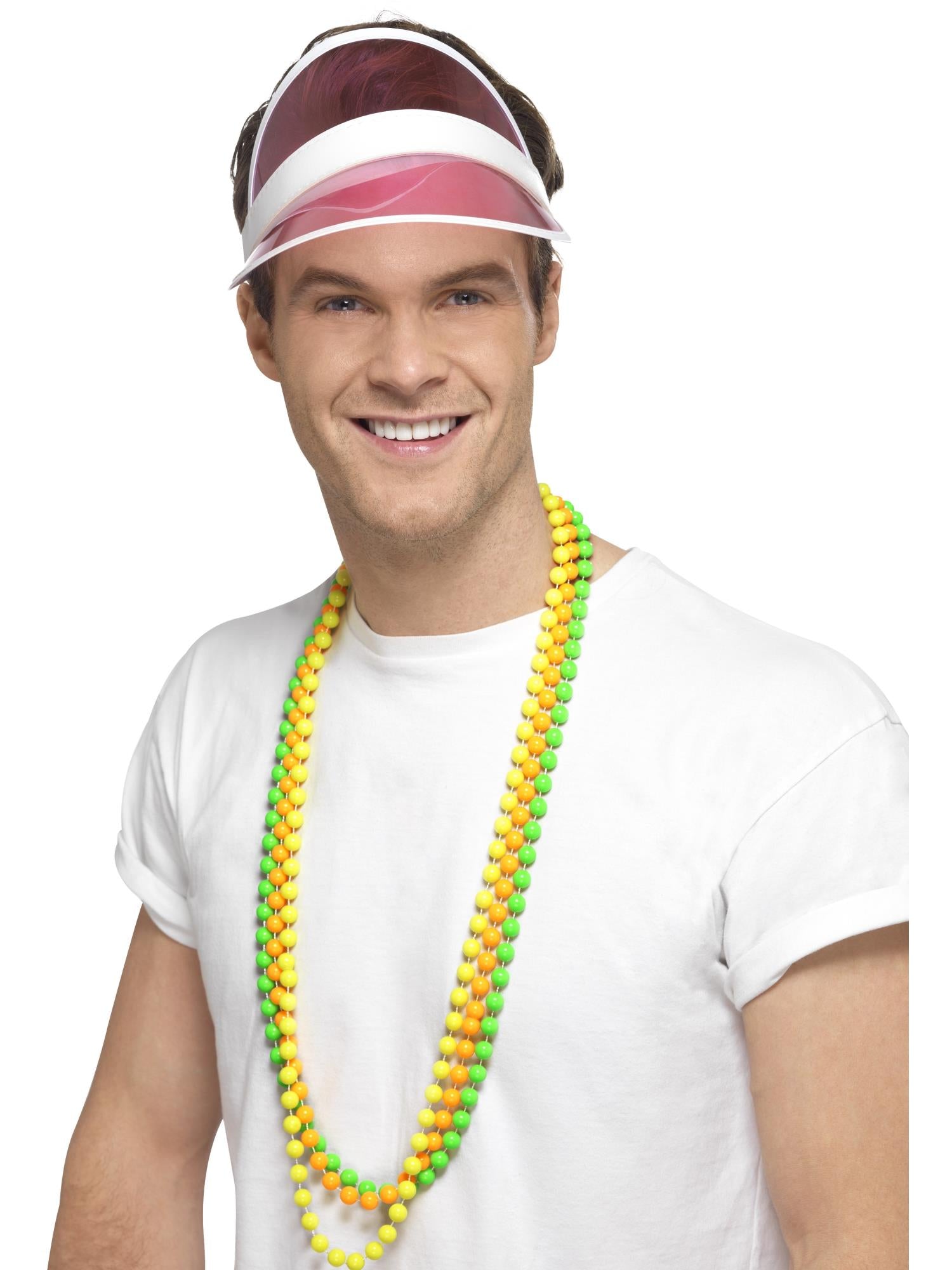 smiffys-fever-80s-sun-visor-kappe-pink-einheitsgr-e-pvc image 2