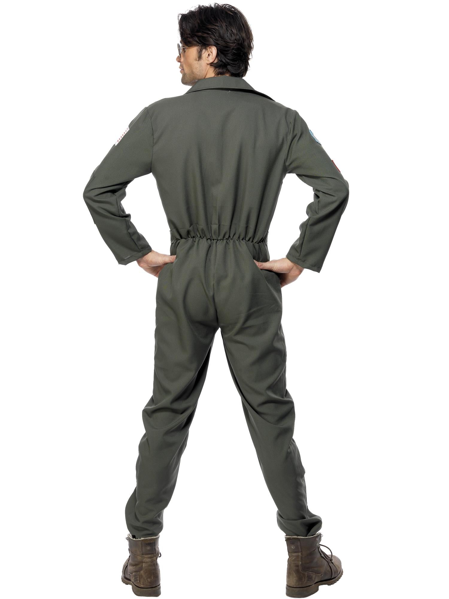 smiffys-fever-top-gun-piloten-kost-m-jumpsuit-gr-n-m image 2
