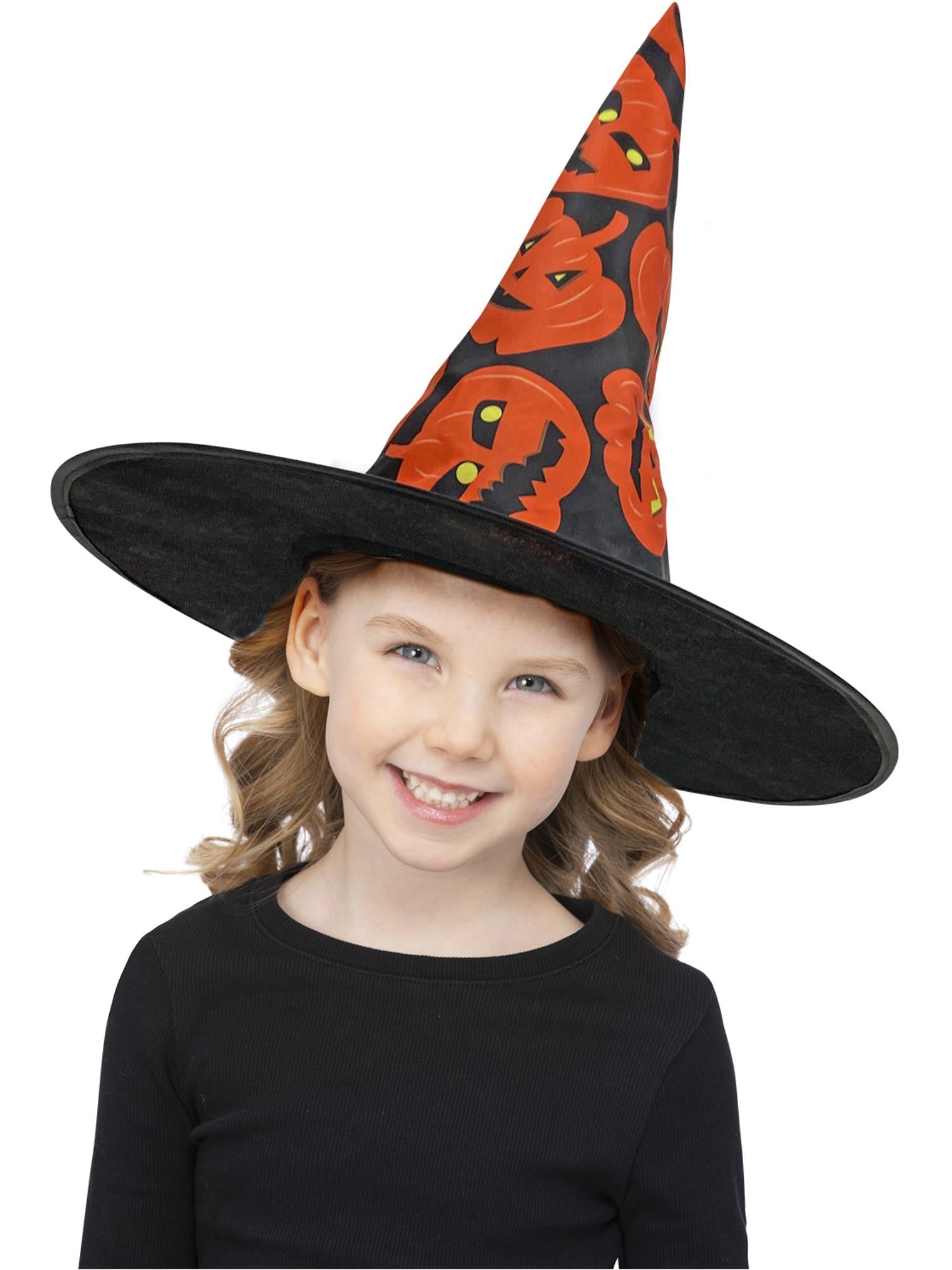 smiffys-fever-kids-pumpkin-witch-hexenhut-orange-schwarz image 1