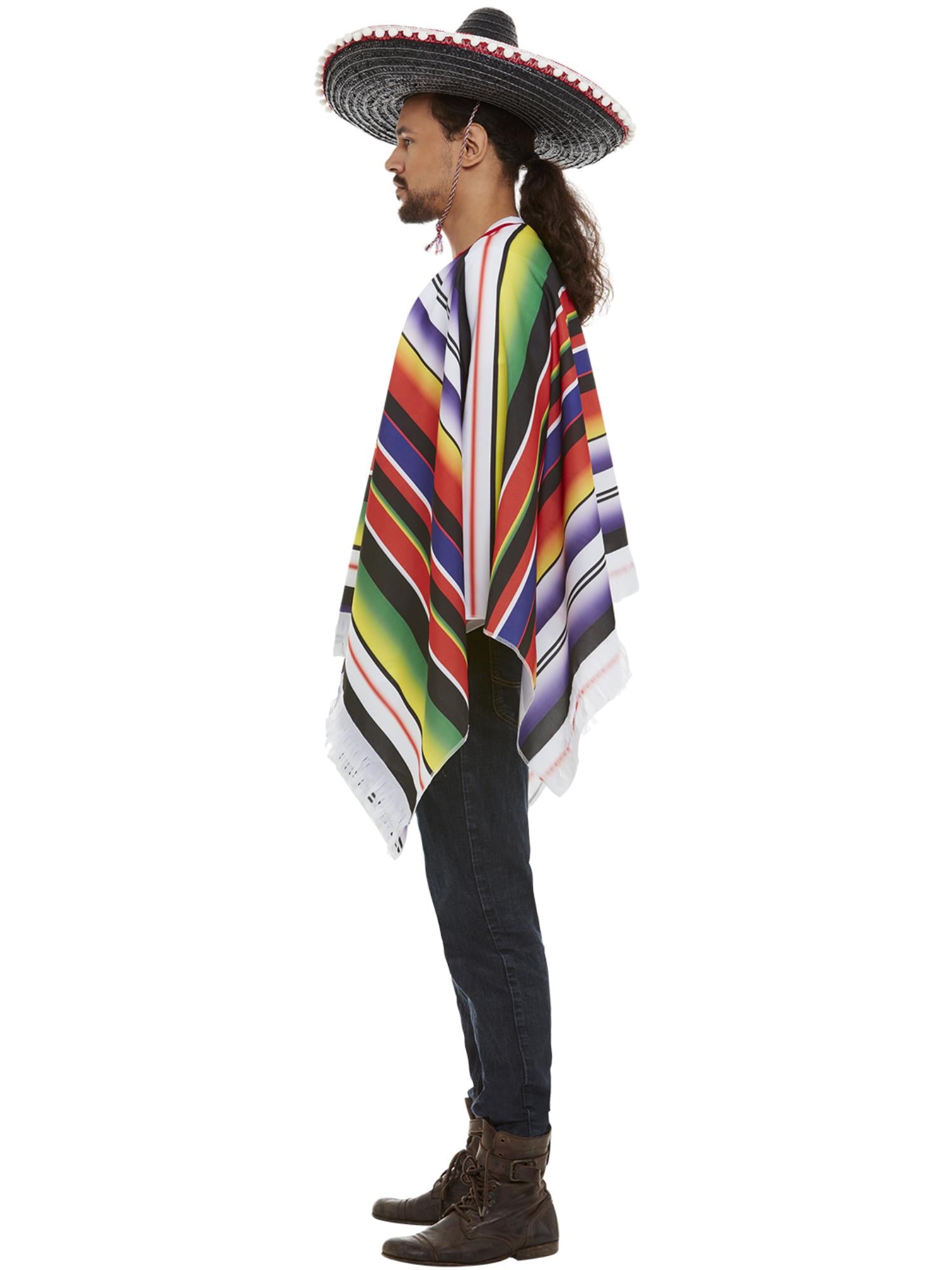 smiffys-fever-poncho-kost-m-bunt-gestreift-einheitsgr-e image 3