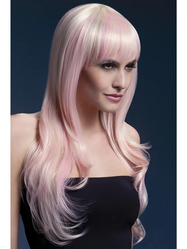 smiffys-fever-sienna-per-cke-pastellrosa-lang-wellig-damen image 1