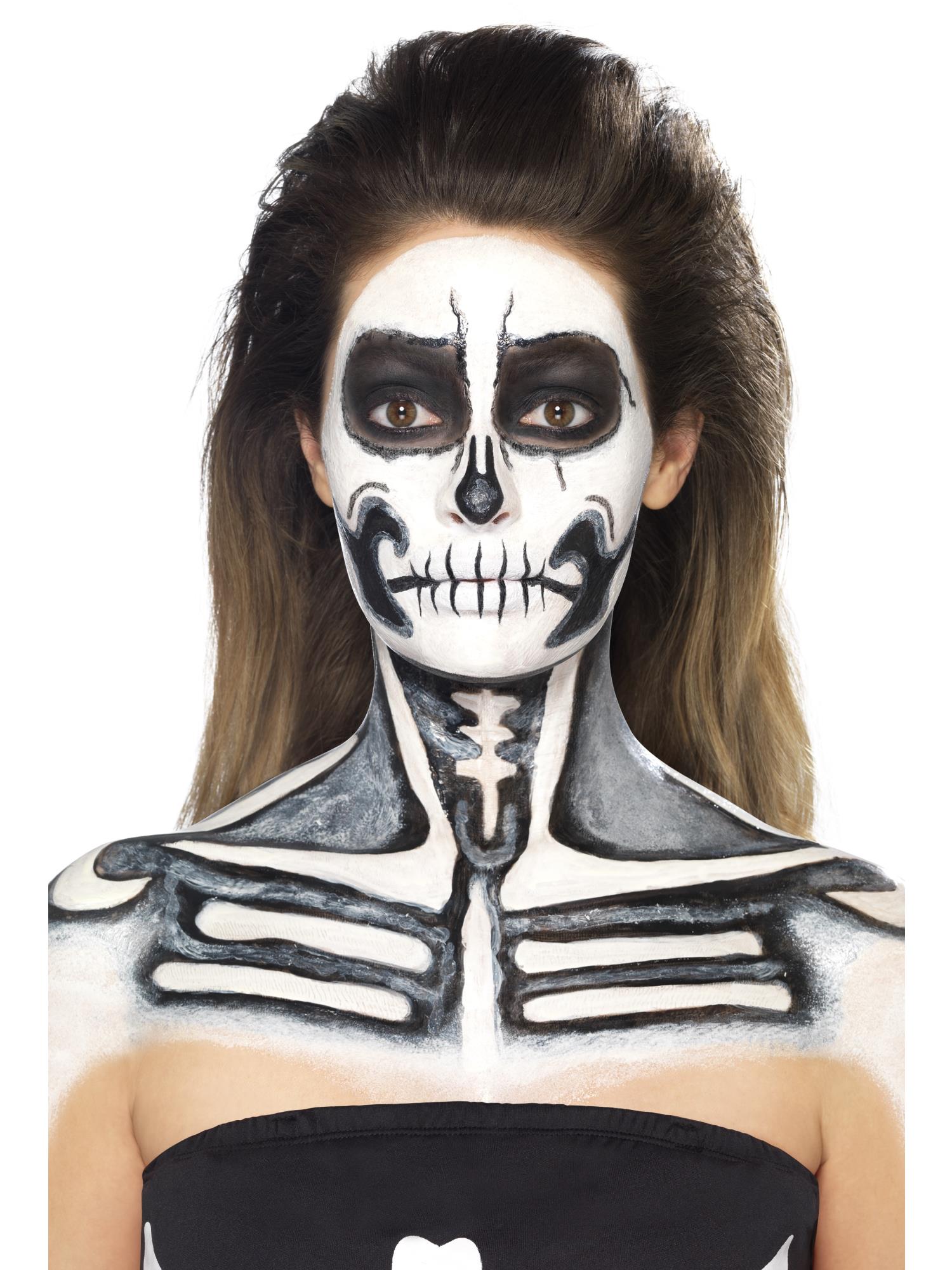 smiffys-makeup-fx-skeleton-liquid-latex-kit-schwarz-wei-schwamm image 1