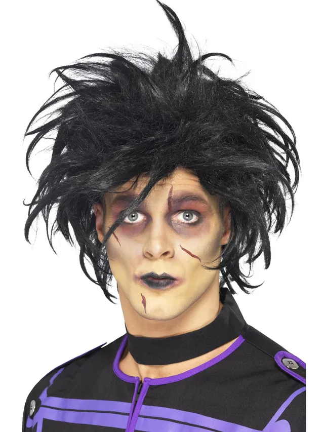 smiffys-fever-psycho-wig-halloween-per-cke-schwarz image 1