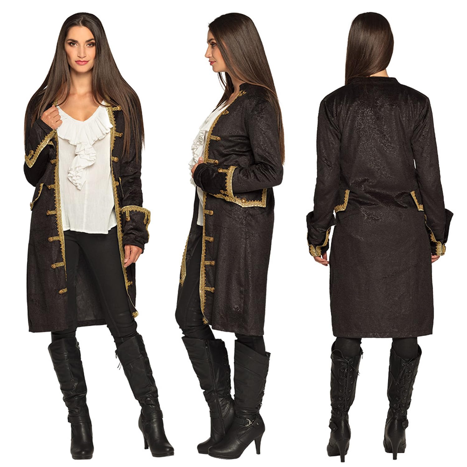 boland-piratin-jacke-schwarz-gold-damen-gr-42 image 4