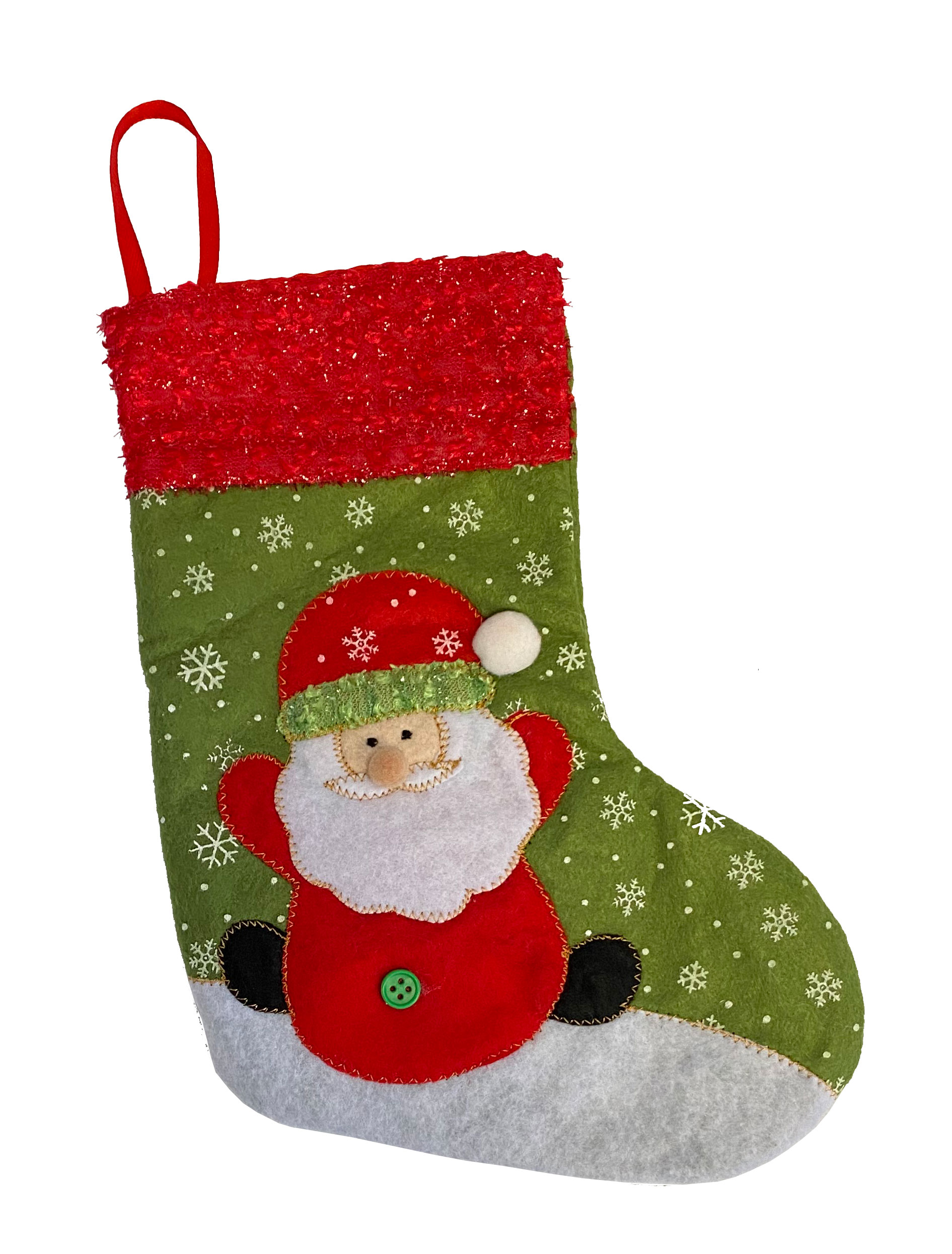 rubies-d-coration-nikolaus-weihnachtssocke-filz-26-cm-glitzer image 1