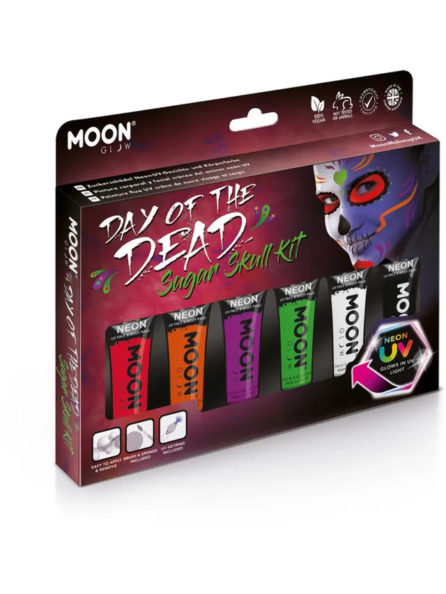 smiffys-makeup-fx-moon-glow-neon-uv-schminke-sugar-skull-set image 1