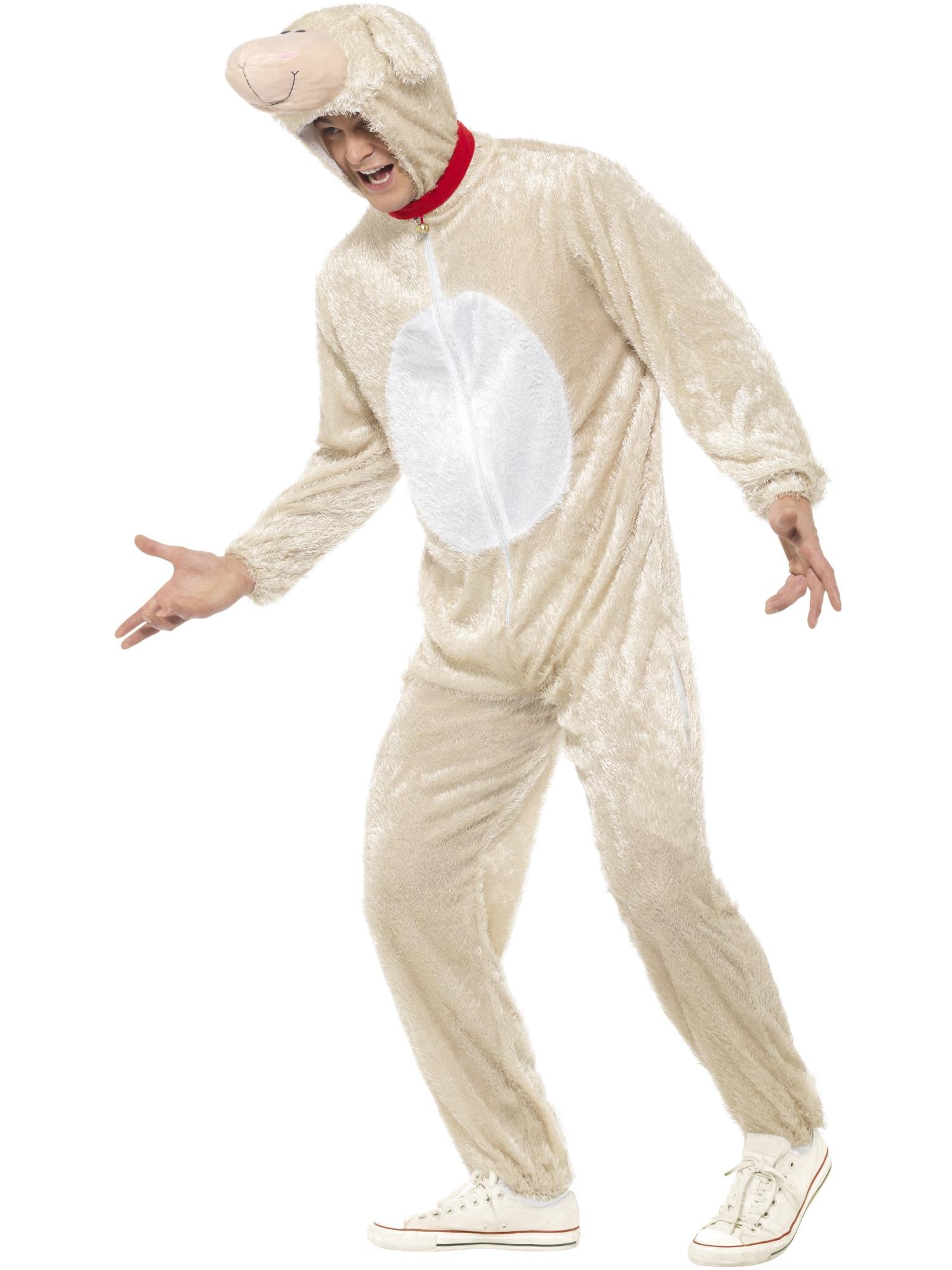 smiffys-fever-lamm-kost-m-erwachsene-creme-jumpsuit image 4