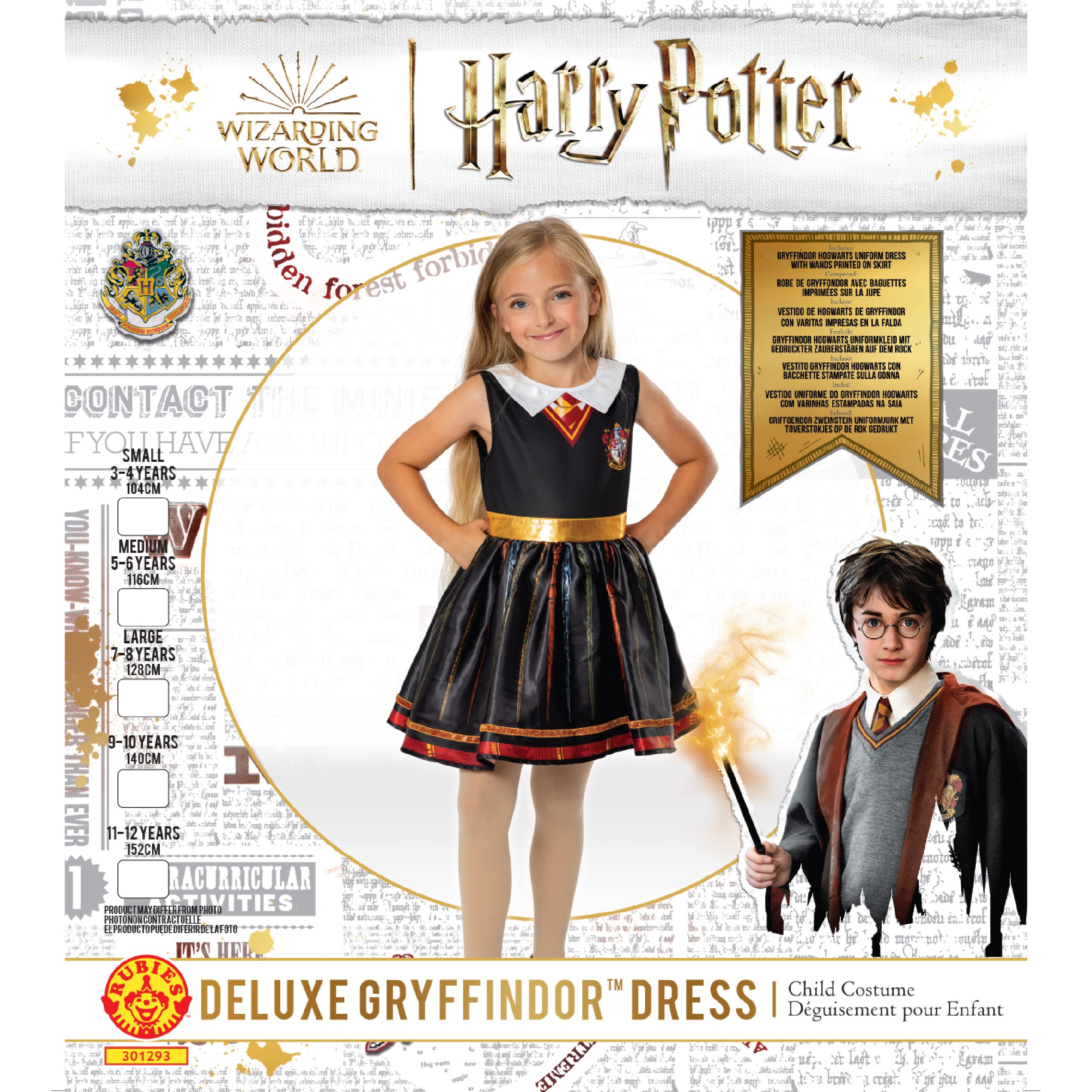 rubie-s-deluxe-hermine-granger-kinderkost-m-3-4-jahre-gryffindor image 4