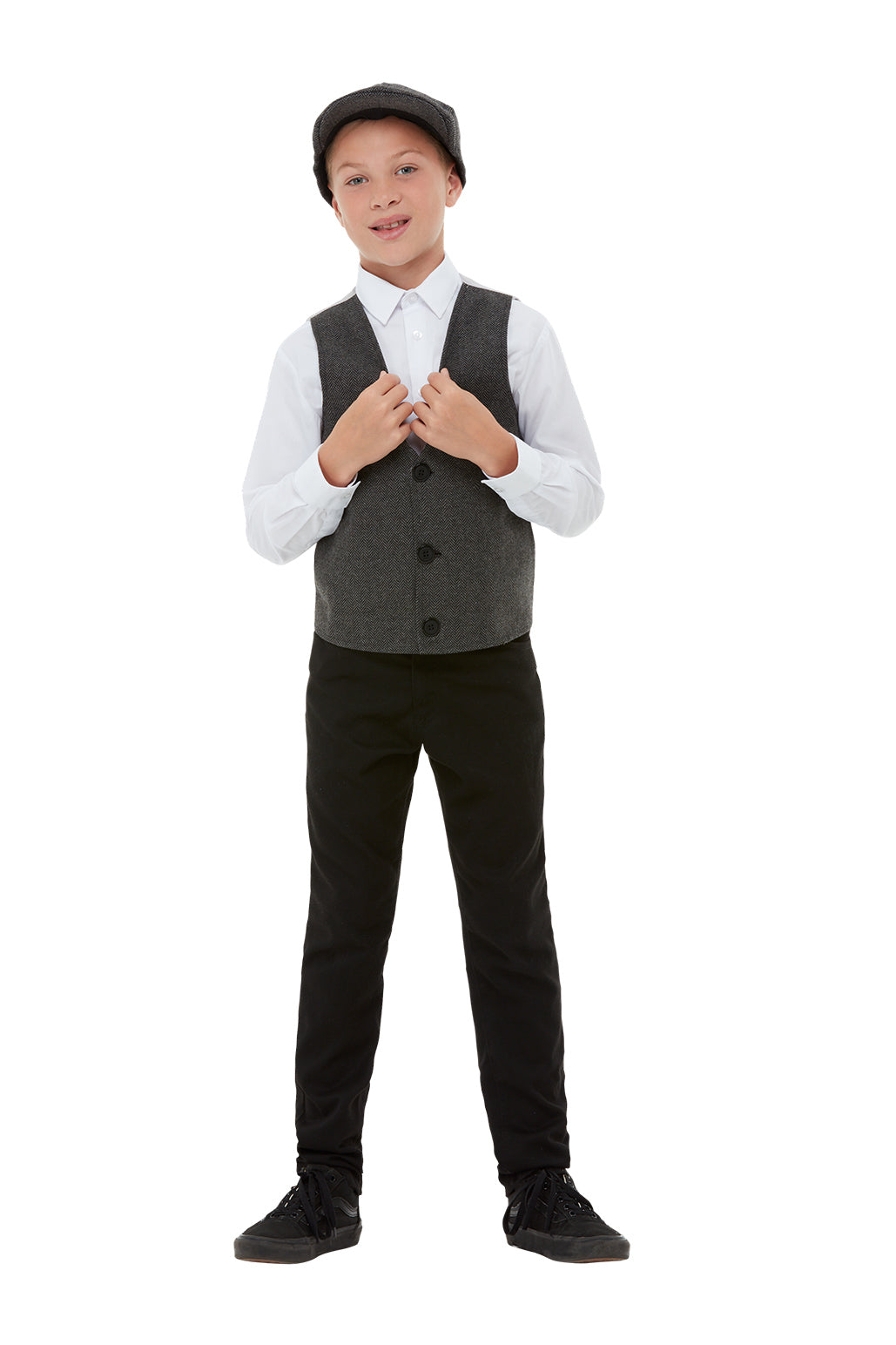 smiffys-fever-20s-gangster-set-jungen-grau-m-tze-weste image 2