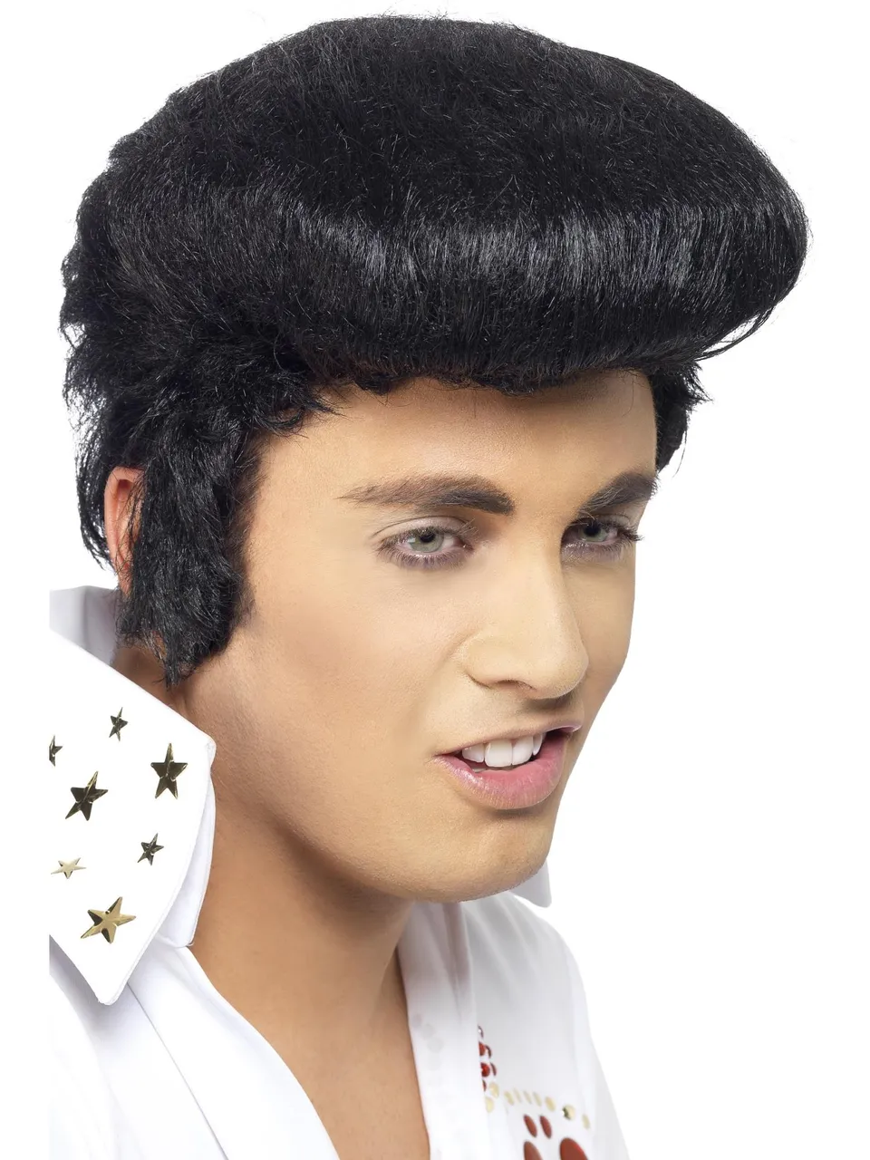 smiffys-fever-elvis-deluxe-wig-per-cke-schwarz-mit-tolle image 1
