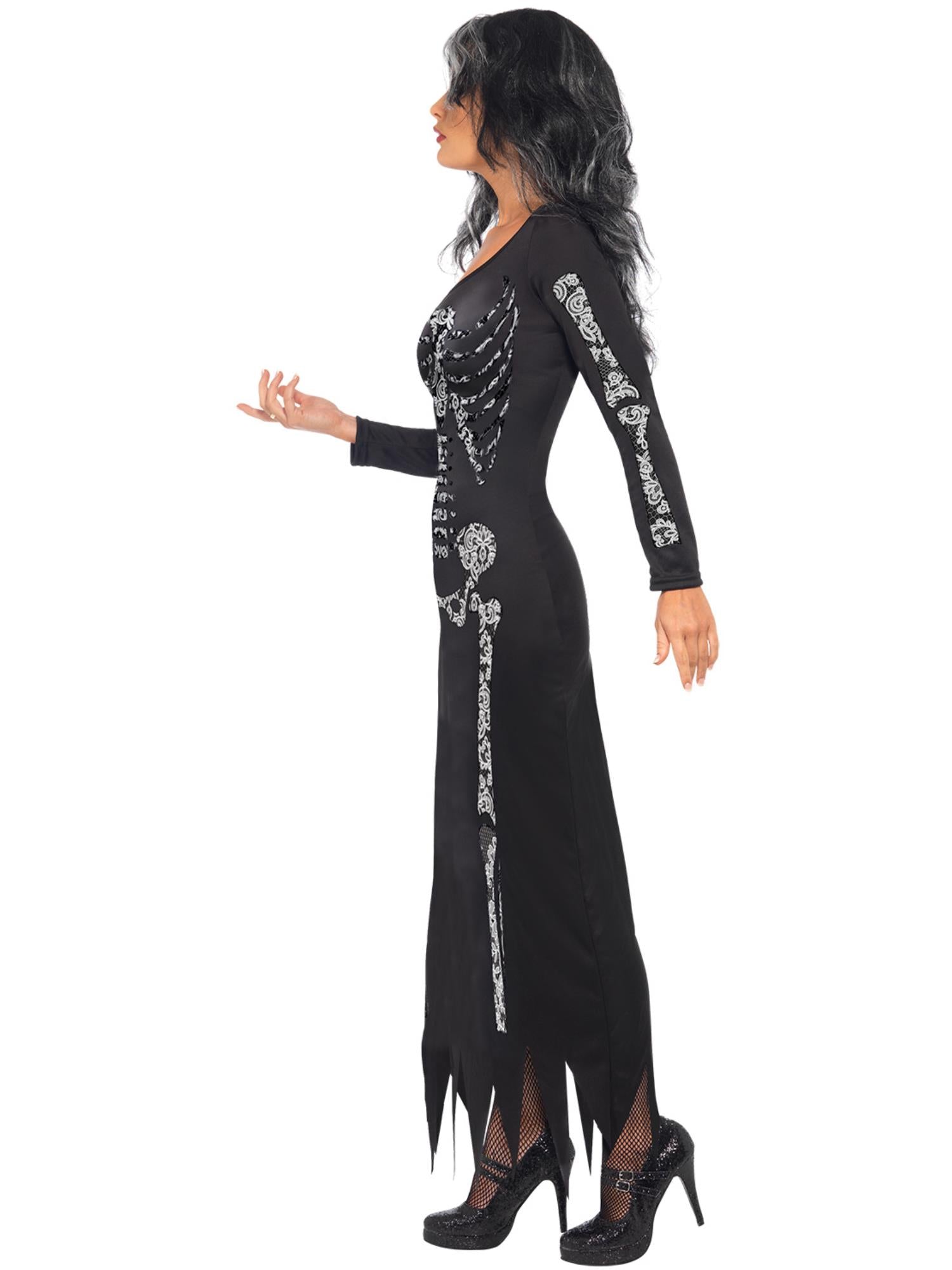 smiffys-fever-skeleton-kost-m-damen-schwarz image 3