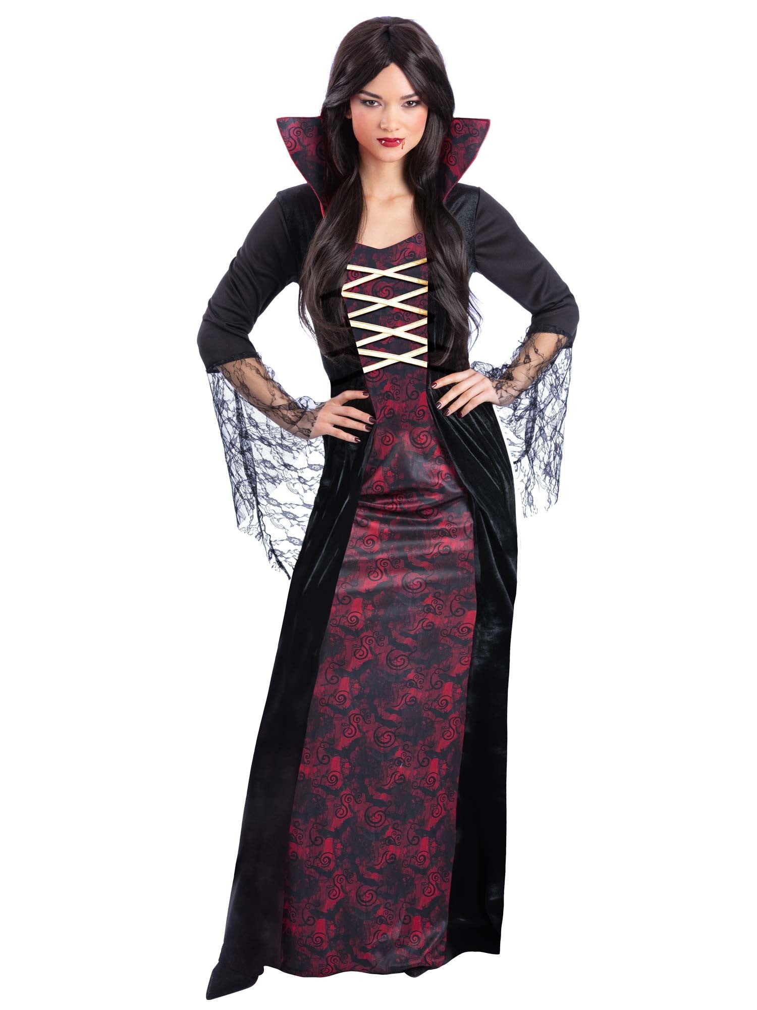 smiffys-fever-vampiress-vampirkost-m-damen-l-schwarz-rot image 1
