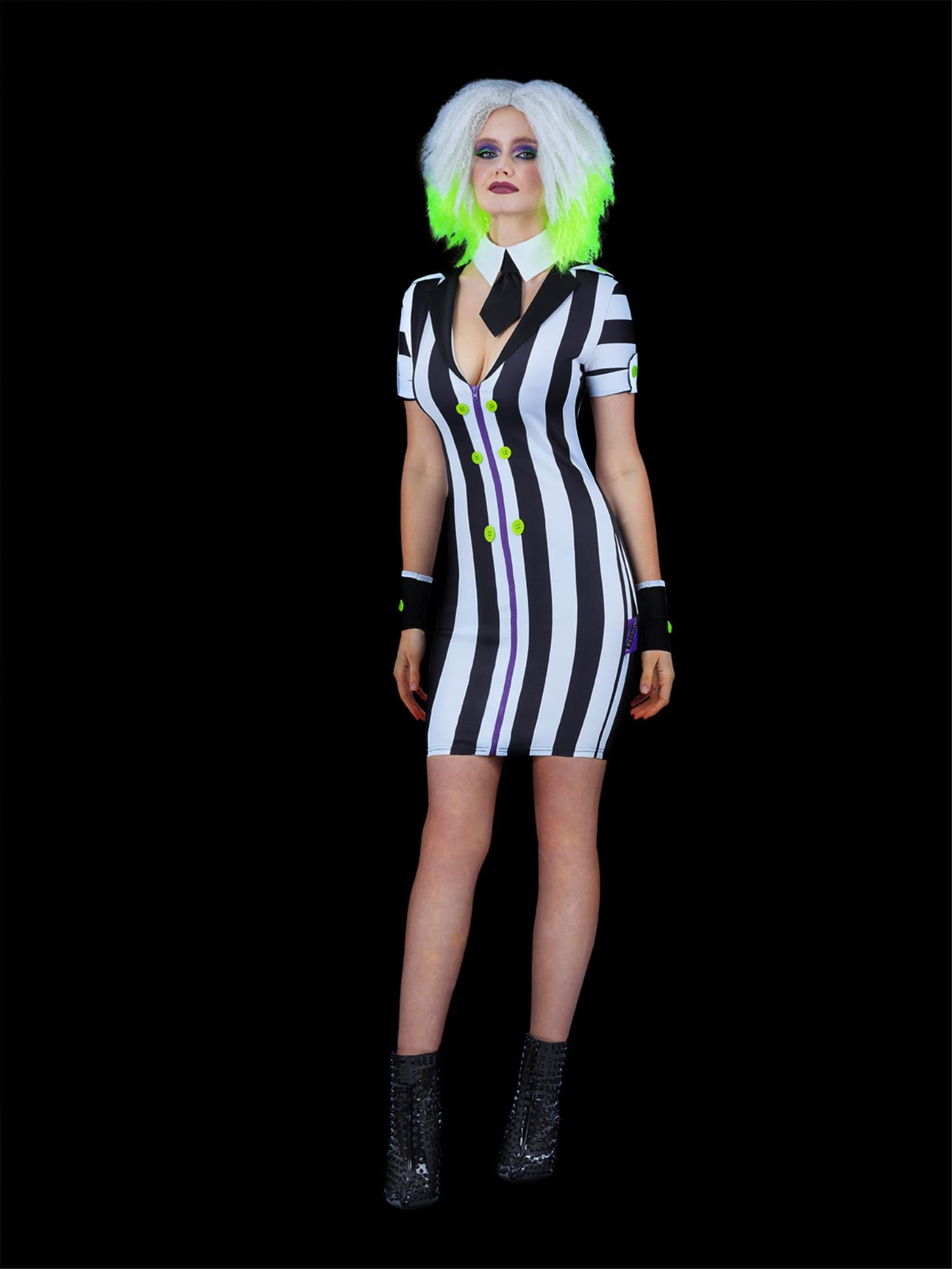 smiffys-fever-beetlejuice-hemdkleid-kost-m-damen-m-gestreift image 5
