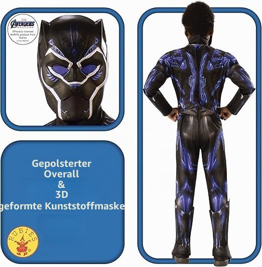 rubie-s-deluxe-black-panther-kost-m-kinder-6-8-j-kampfanzug image 5