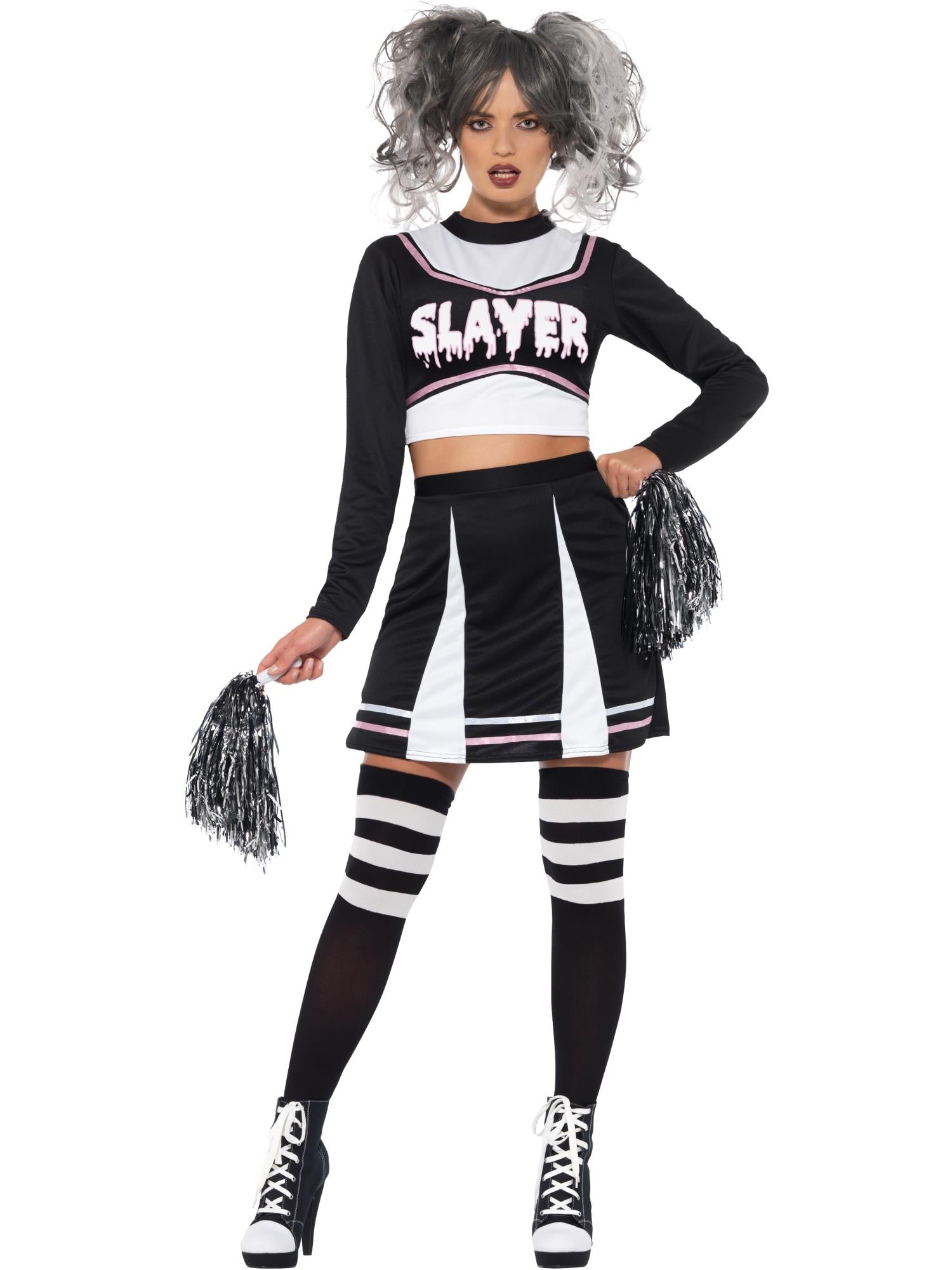 smiffys-fever-gothic-cheerleader-kost-m-schwarz-3-tlg image 4